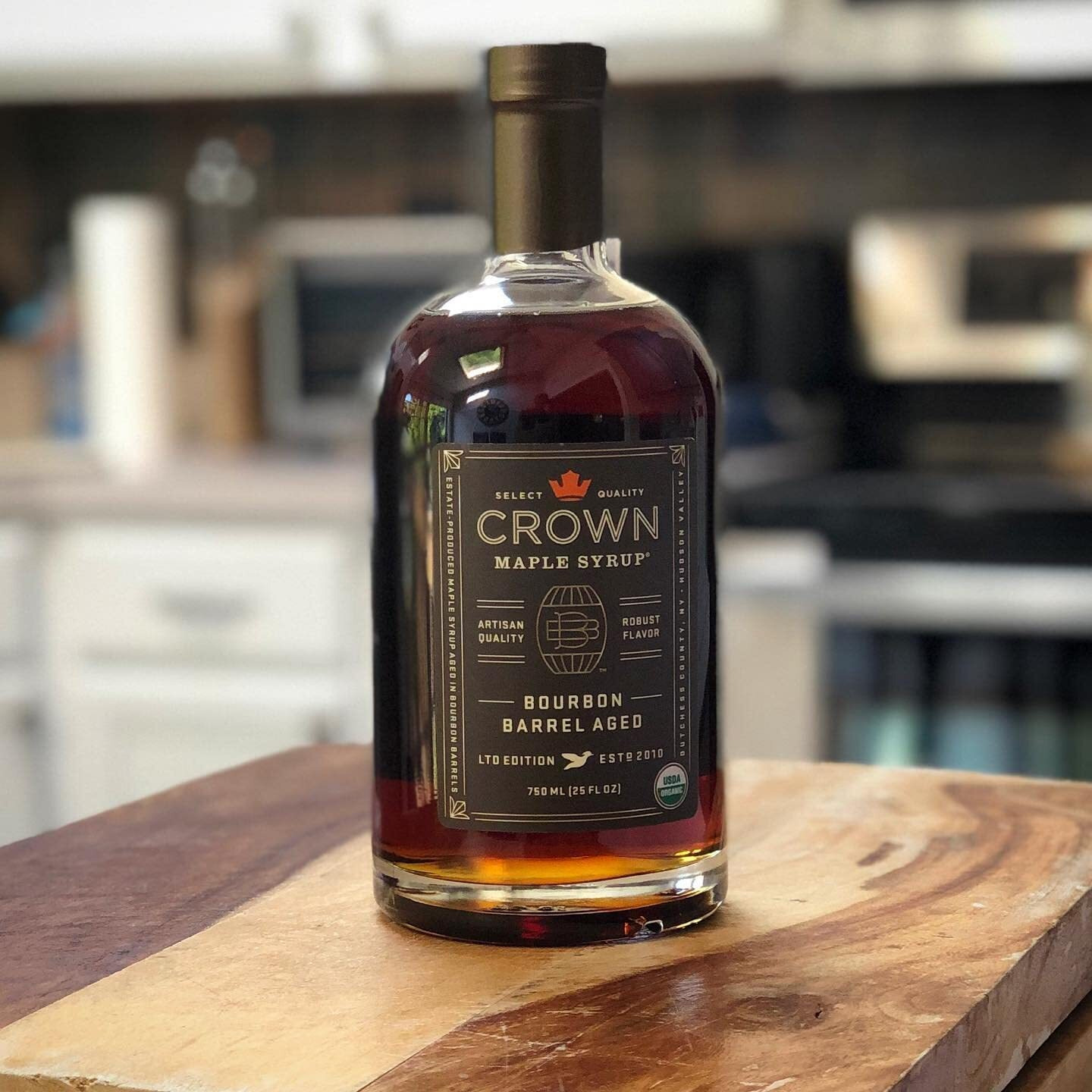 Crown Maple Bourbon Barrel Aged Organic Maple Syrup, 25 Fl Oz, Pancakes, Flavor Cocktails, Marinades And Sauces