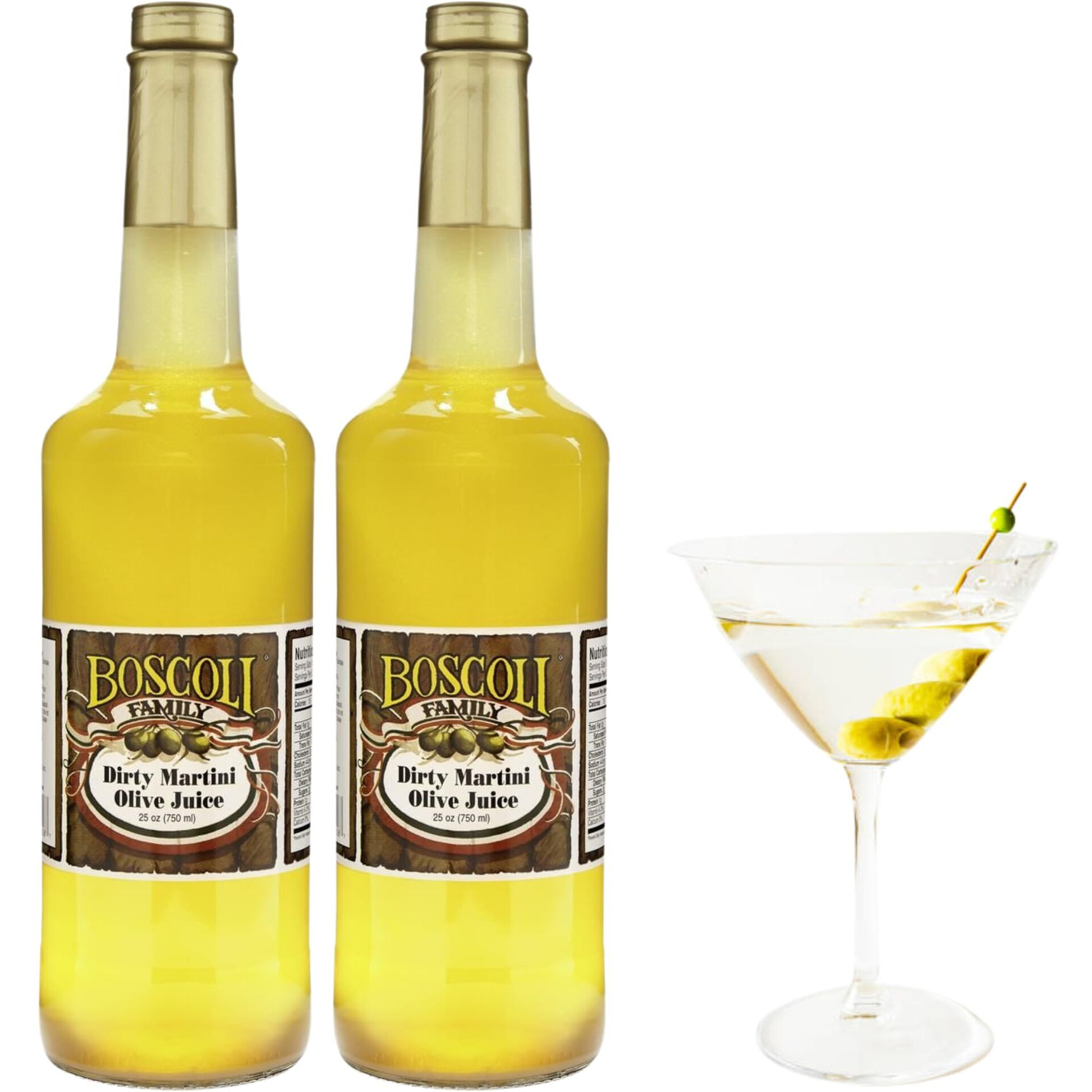 Boscoli Dirty Martini Olive Juice 25 Ounce (Pack Of 2)