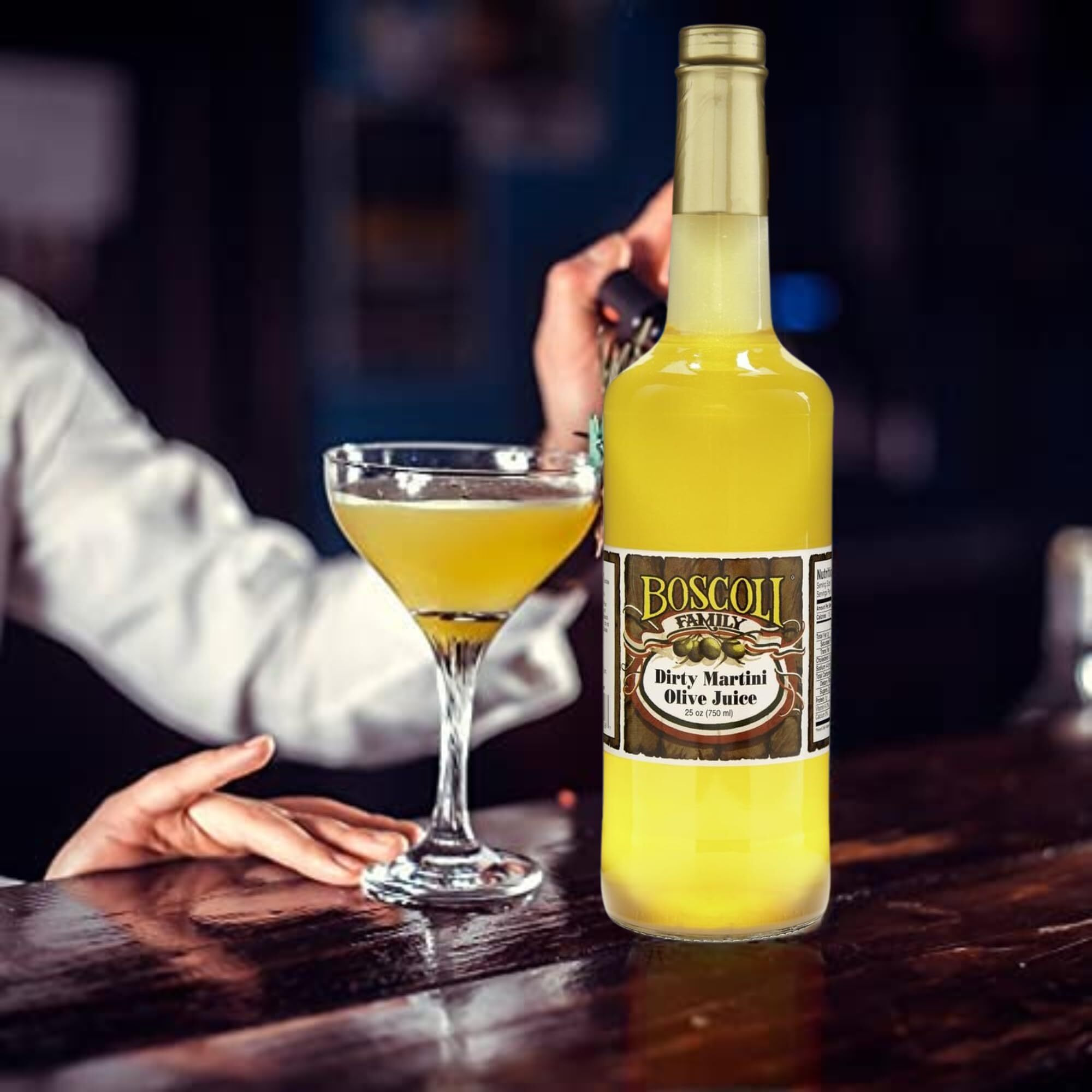 Boscoli Dirty Martini Olive Juice 25 Ounce (Pack Of 2)