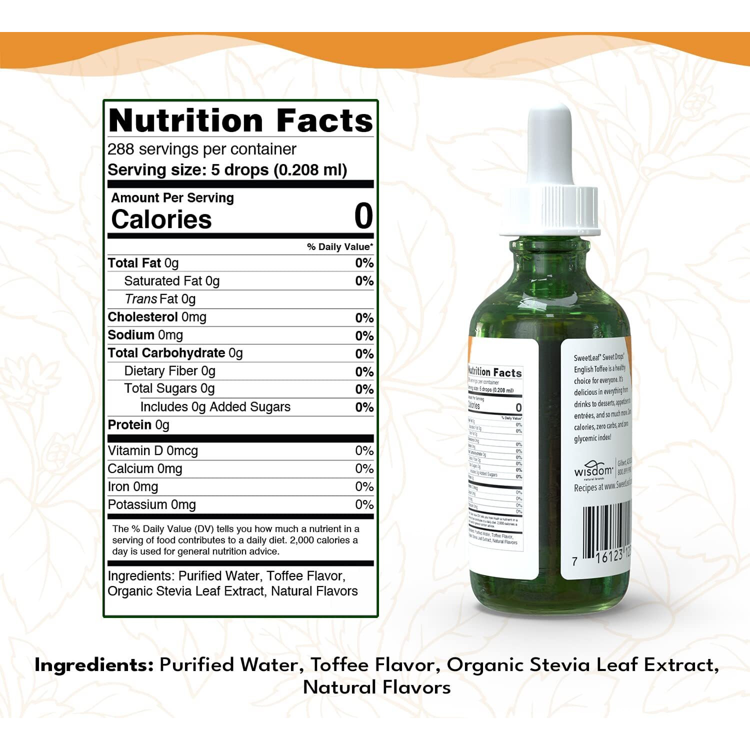 Sweetleaf Stevia Liquid Sweet Drops - English Toffee Flavored Drops, Stevia Liquid Sweetener, Zero-Calorie, Sugar-Free Syrup Alternative For Keto Coffee, Baking, Shakes, 2 Fl Oz (Pack Of 2)