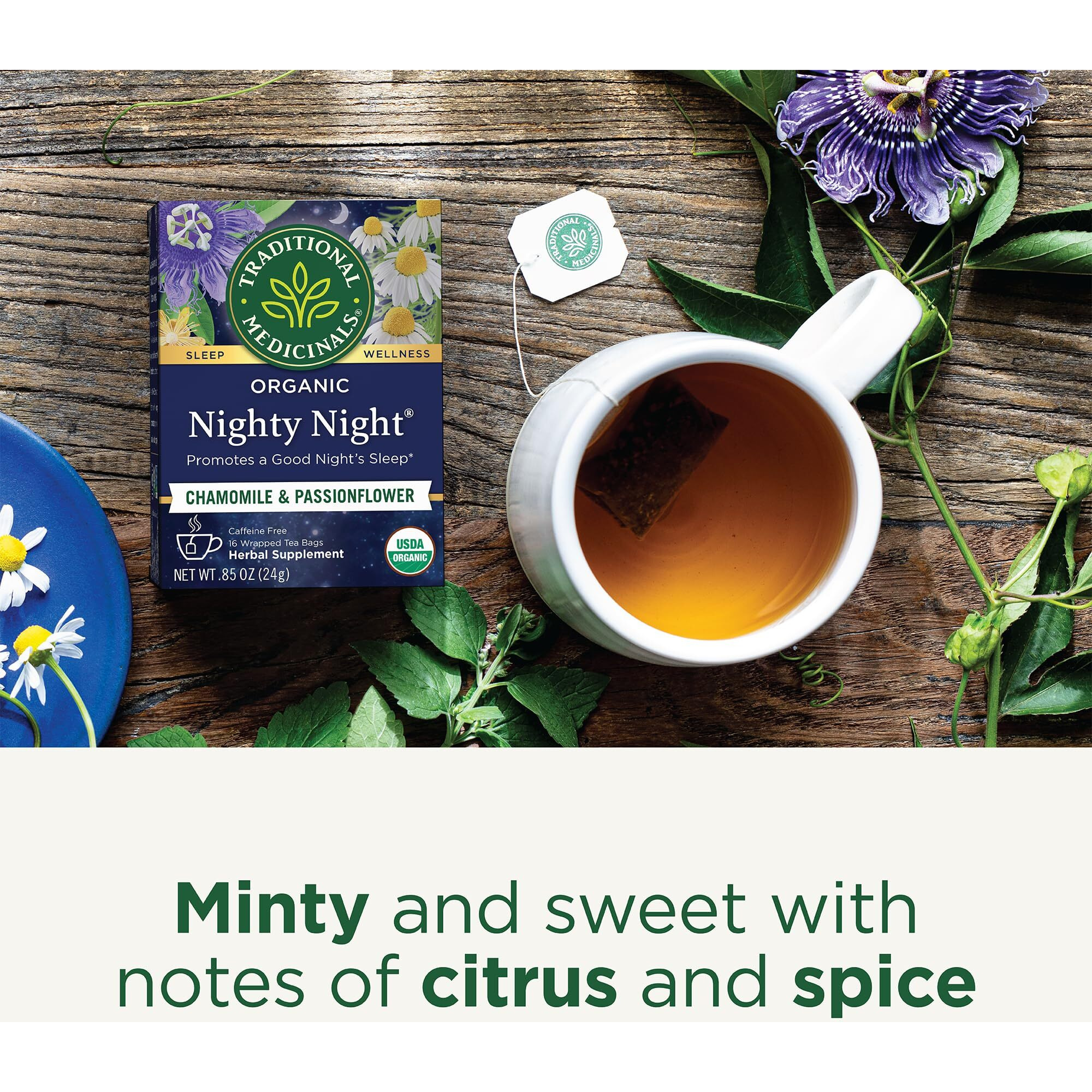 Traditional Medicinals Tea, Organic Nighty Night, Relax & Get A Good Night's Sleep, 96 Tea Bags (6 Pack)