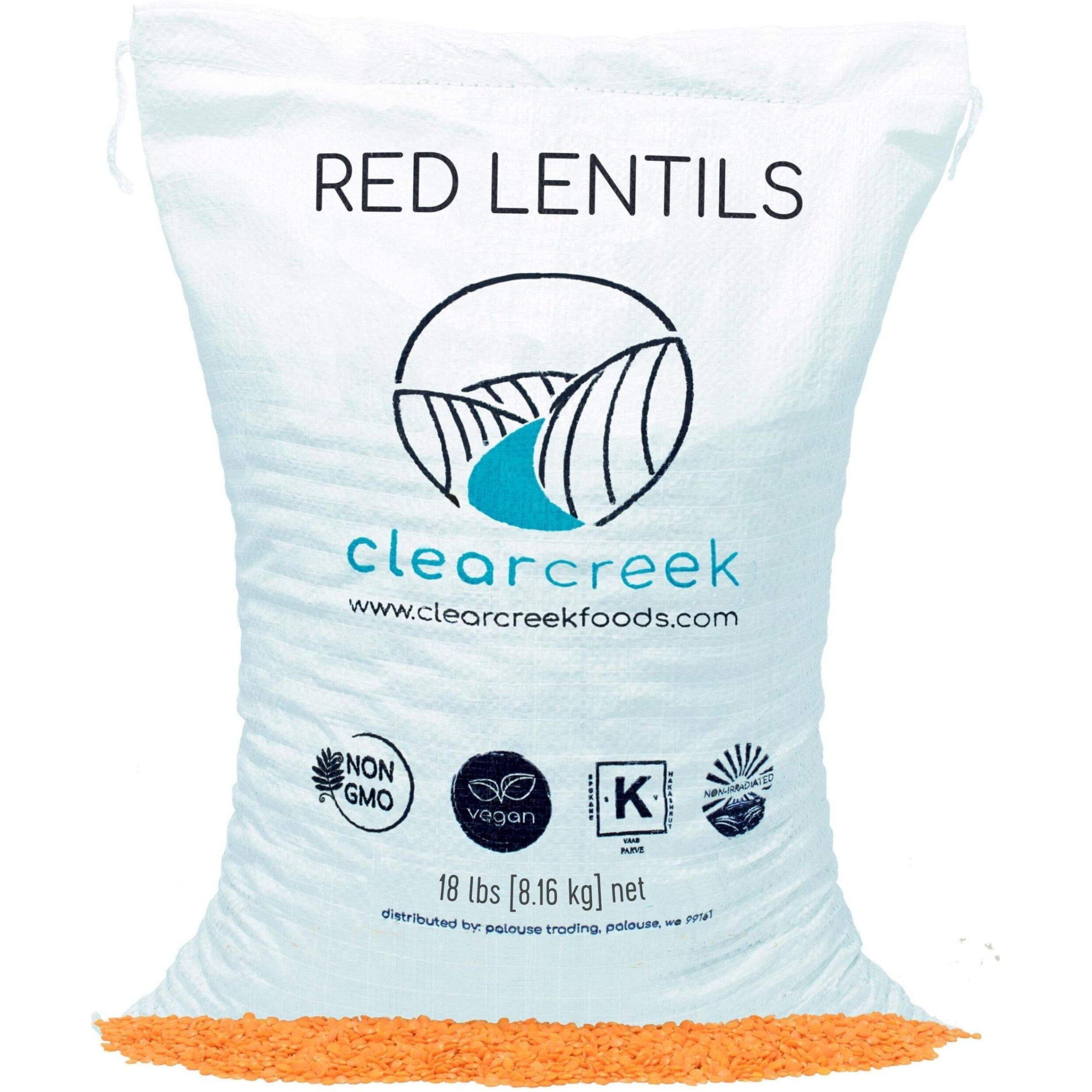 Palouse Brand Grown In Idaho Red Lentils | 18 Lbs | Non-Gmo | Kosher | Vegan | Non-Irradiated