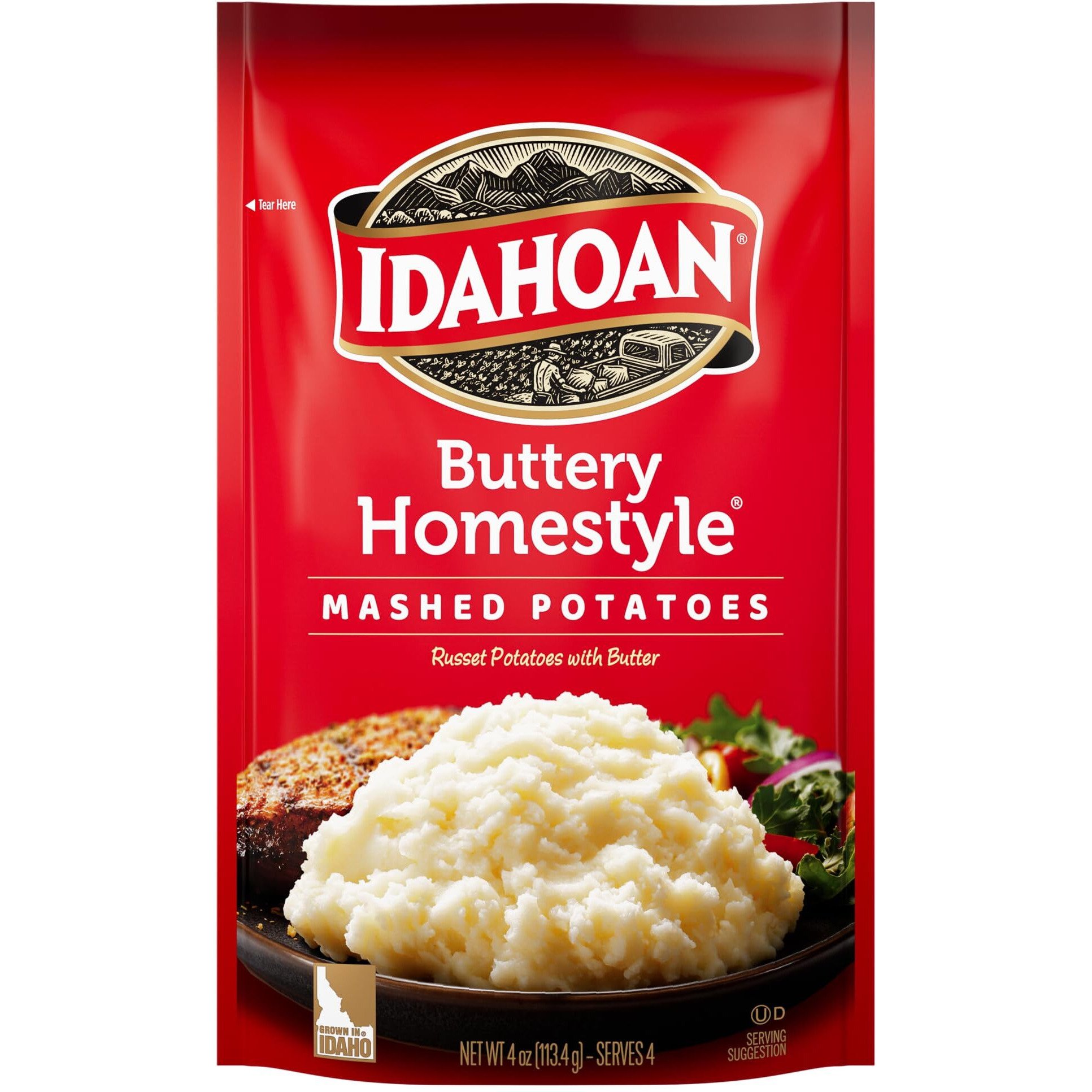 Idahoan Buttery Homestyle Mashed Potatoes, 4 Oz (Pack Of 12)