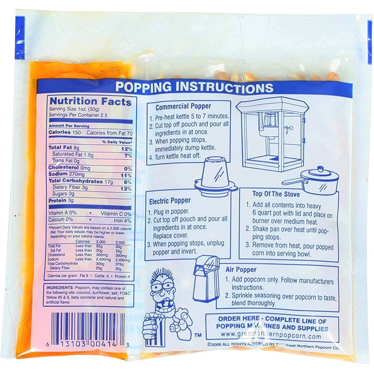 Movie Theater Style 12-Count Popcorn Packs-Pre-Measured 2.5 Ounce All-In-One Kernel, Salt, Oil Packets For Popping Machines By Great Northern Popcorn