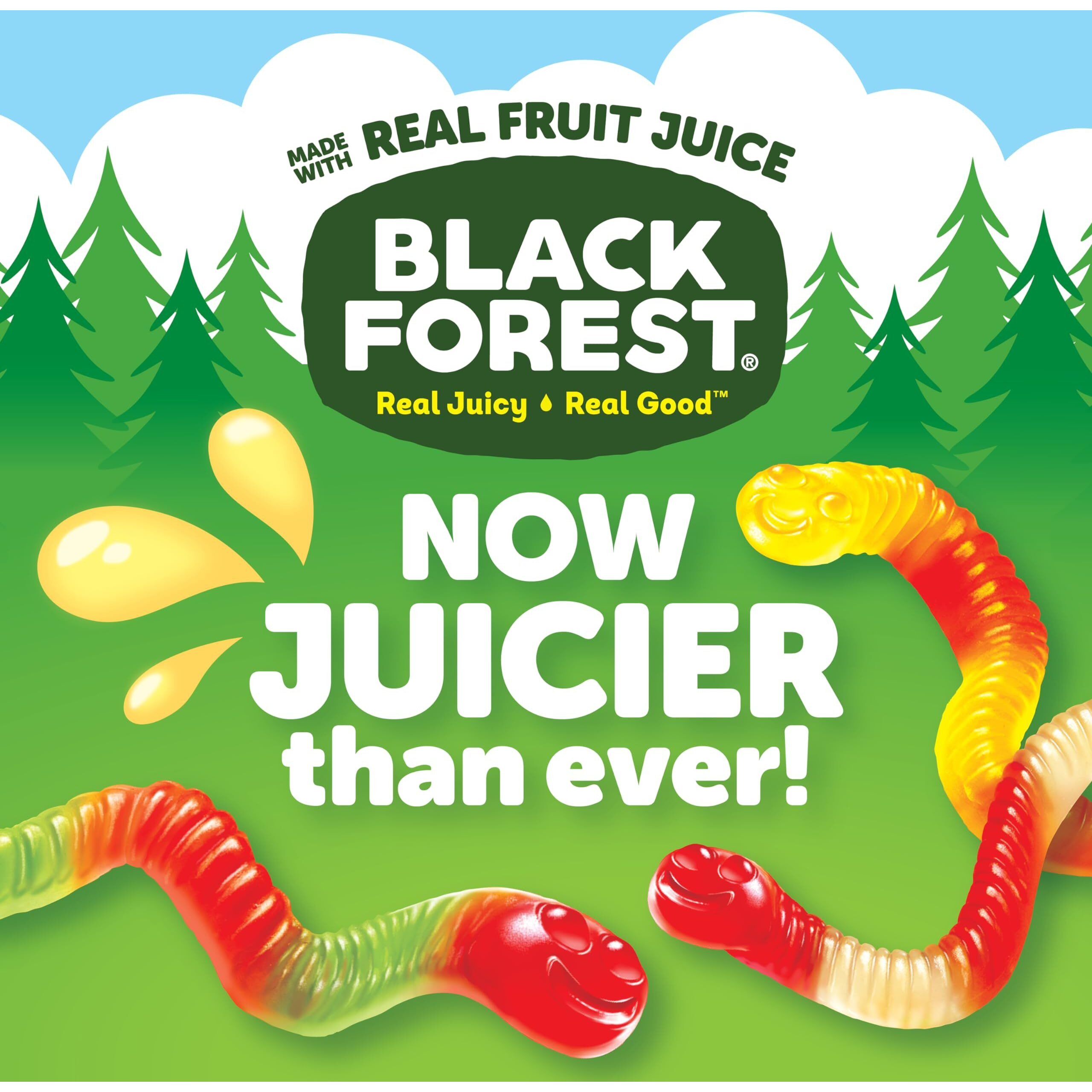 Black Forest Gummy Worms Candy, Made With Real Fruit Juice, Resealable Bag, 5 Pound Bulk Bag