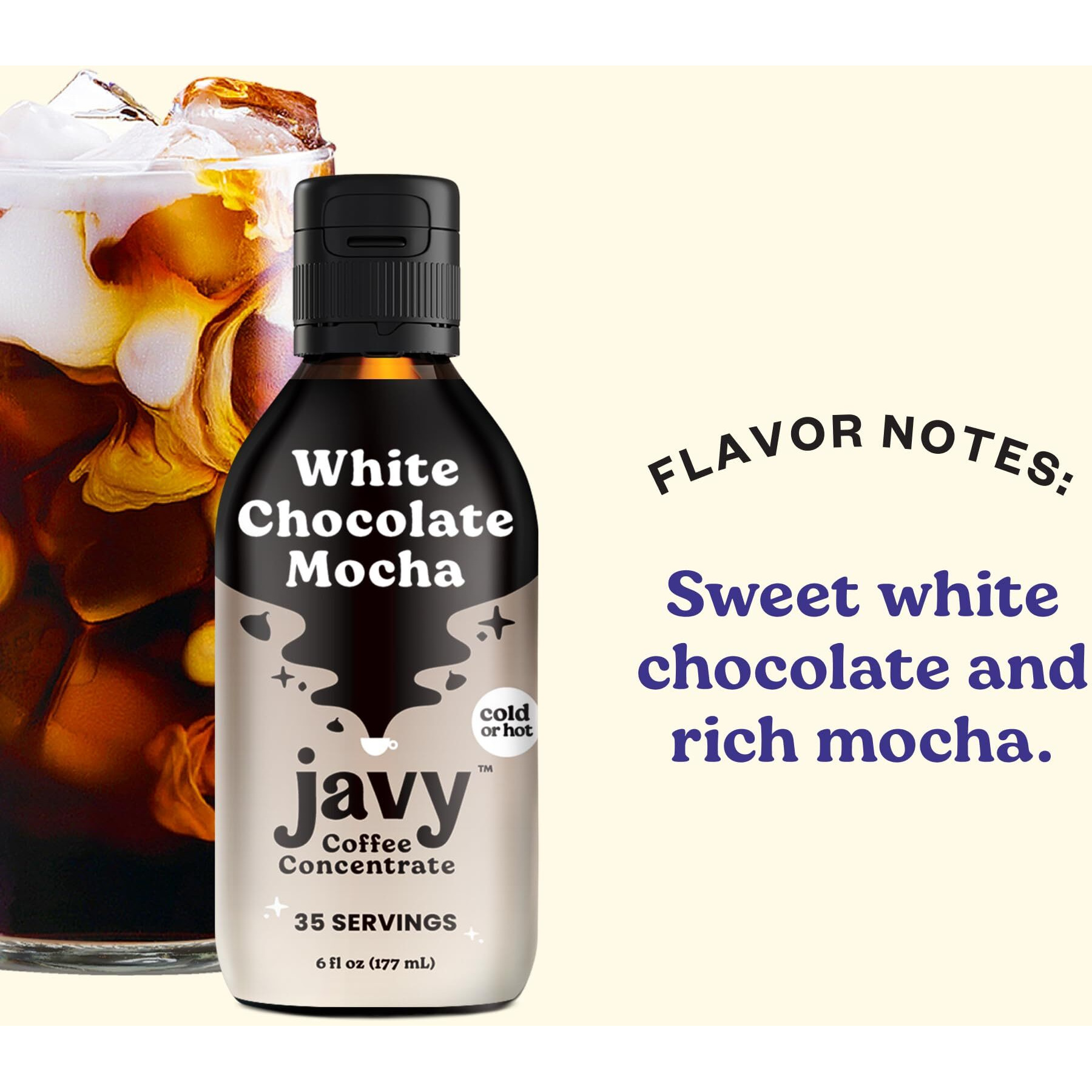 Javy Coffee Concentrate - Cold Brew Coffee, Perfect For Instant Iced Coffee, Cold Brewed Coffee And Hot Coffee, 35 Servings - White Chocolate Mocha