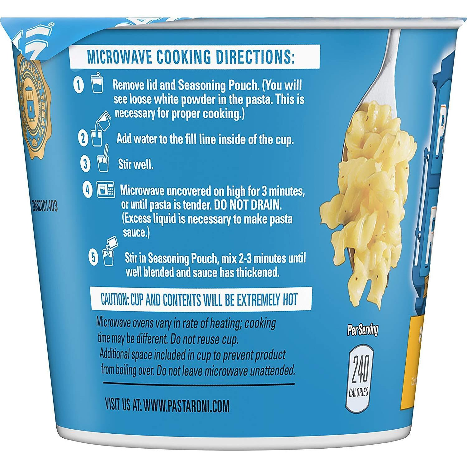 Quaker Roni Cups Mix 2.32 Oz Pack Of Cups, Parmesan & Romano Cheese Pasta, 27.84 Ounce, (Pack Of 12)