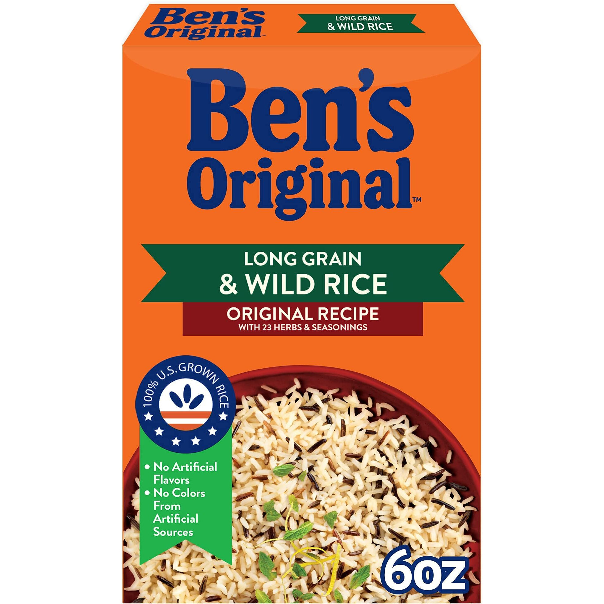 Ben's Original Flavored Long Grain Rice & Wild Rice, Boxed Rice, 6 Oz Box (Pack Of 12)