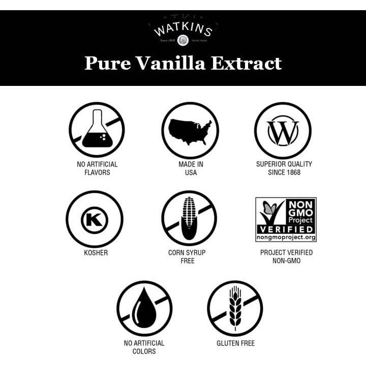 Watkins Pure Vanilla Extract, With Madagascar Vanilla Beans, Non-Gmo, Kosher, 1 Gallon Bottle, 1-Pack