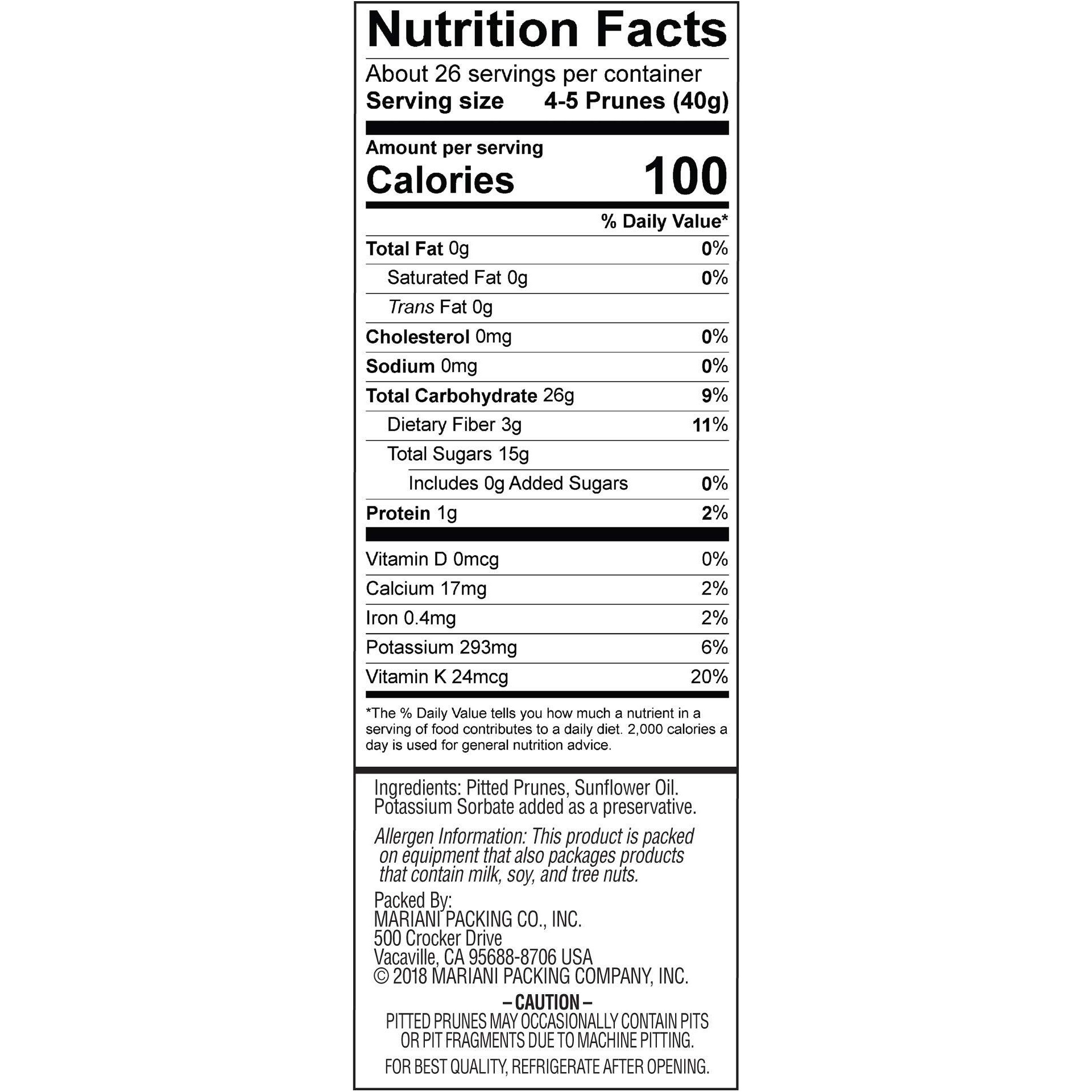 Mariani Pitted Prunes | Dried Fruit | Healthy Snacks For Kids & Adults | Vegan Snacks | Gluten Free Snacks | No Sugar Added, Fat Free, Cholesterol Free | 36 Ounces (Pack Of 1)