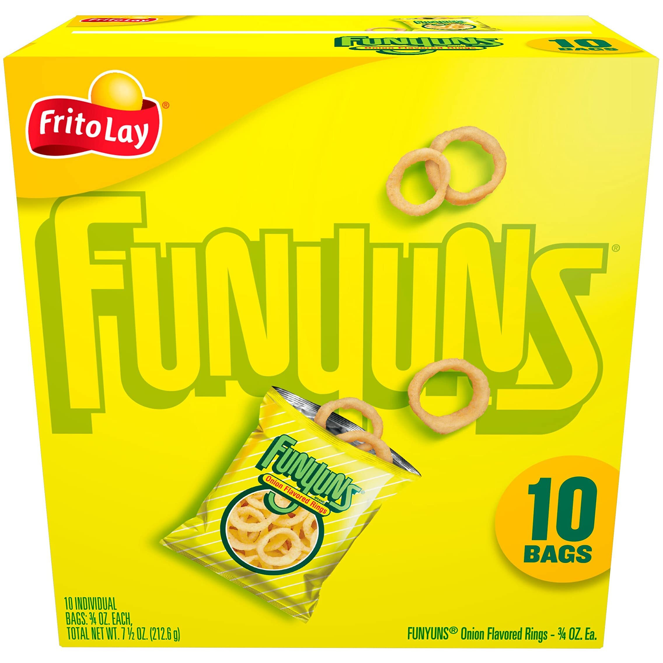 Frito Lay, Funyuns Onion Flavored Rings, 0.75 Oz, 10 Ct
