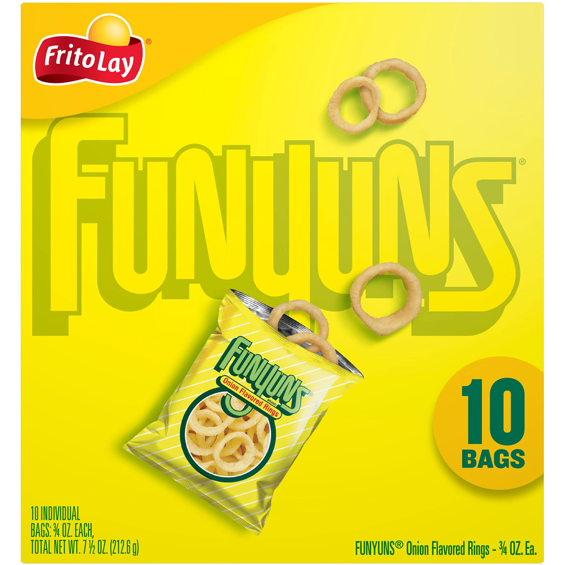 Frito Lay, Funyuns Onion Flavored Rings, 0.75 Oz, 10 Ct