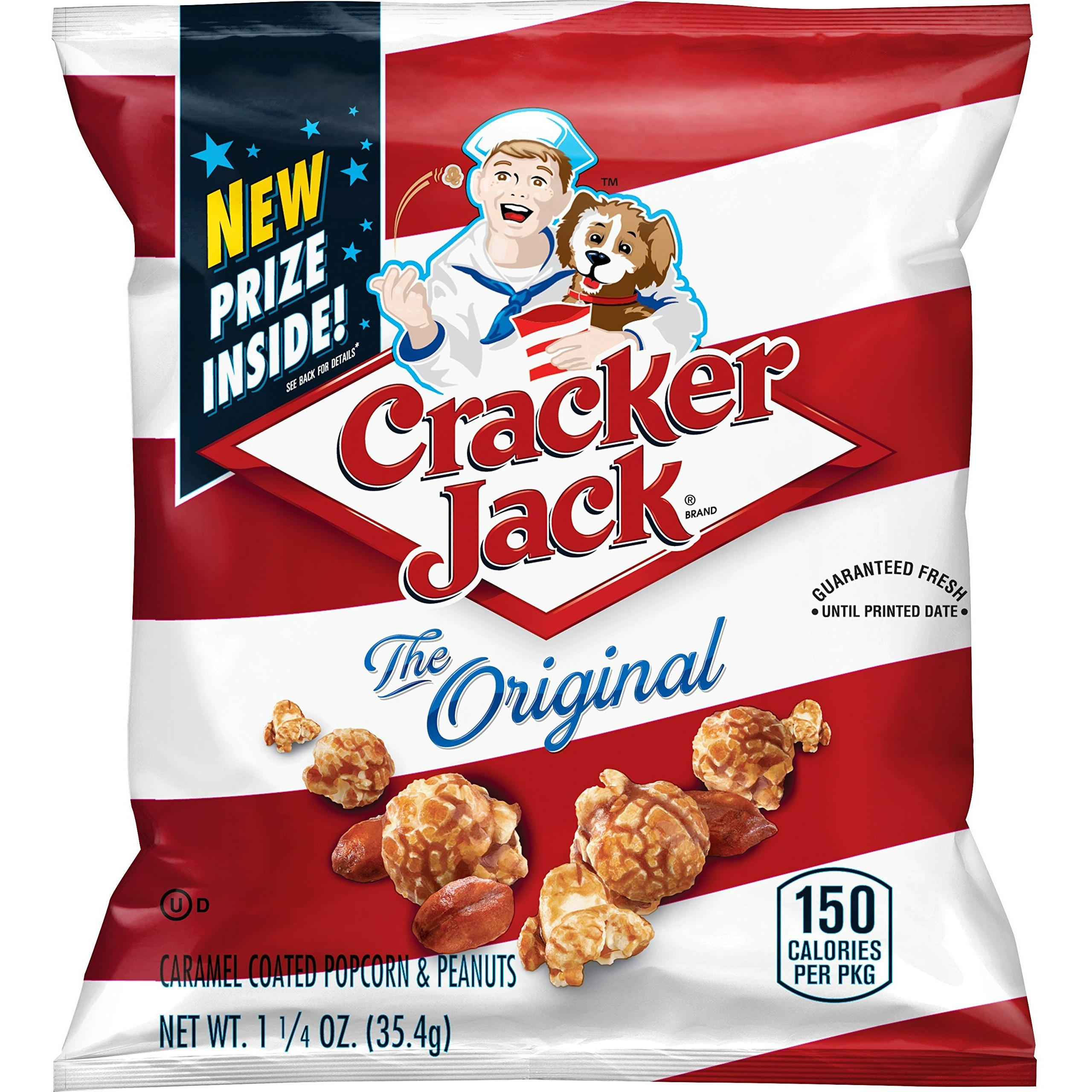 Cracker Jack Caramel Popcorn Original, 1.125-Ounce Large Single Serve Bags (Pack Of 60)