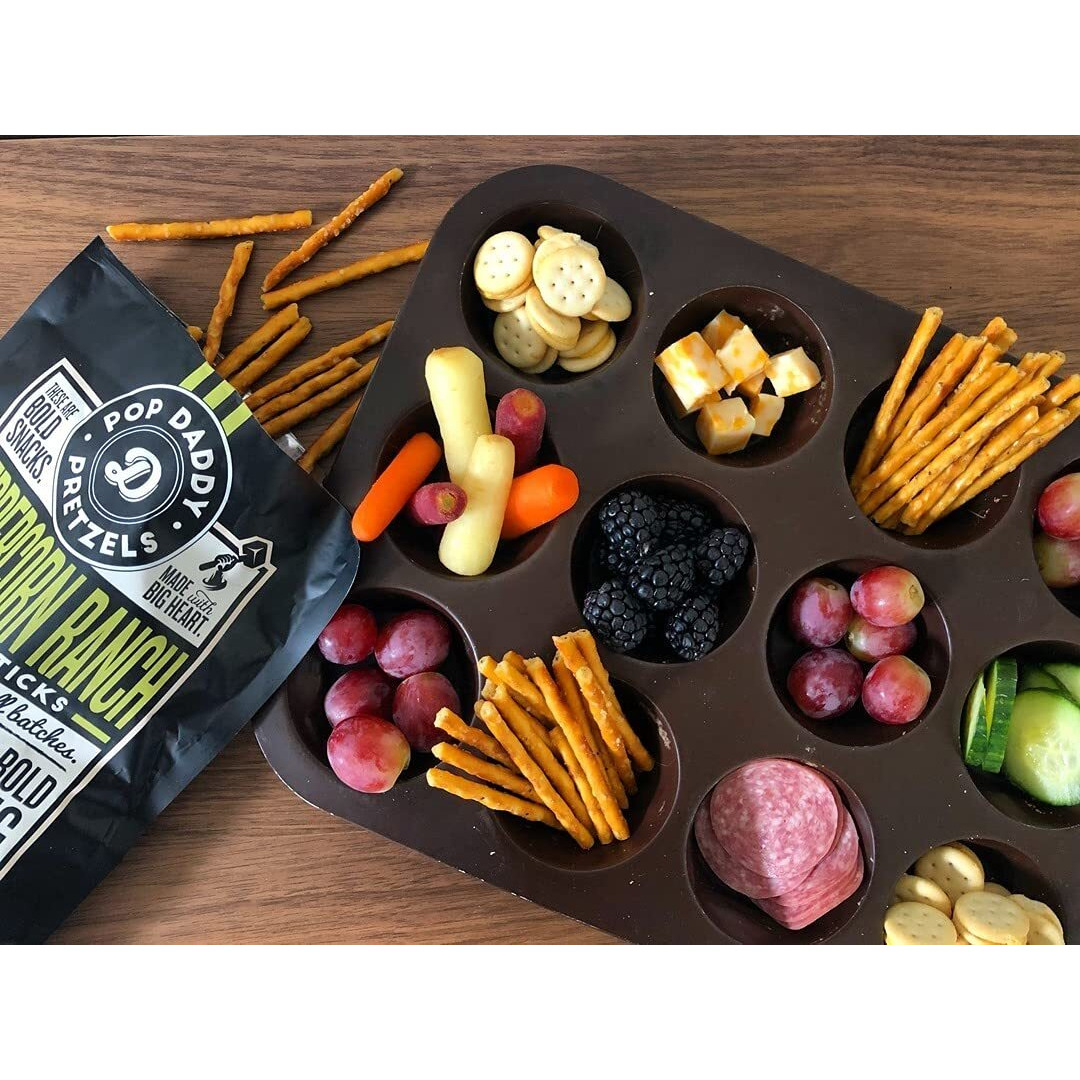 Pop Daddy Flavored Pretzels Sticks | Healthy Gourmet Pretzels Snacks | 7.5Oz Individual Bags | 3 Pack | Peppercorn Ranch
