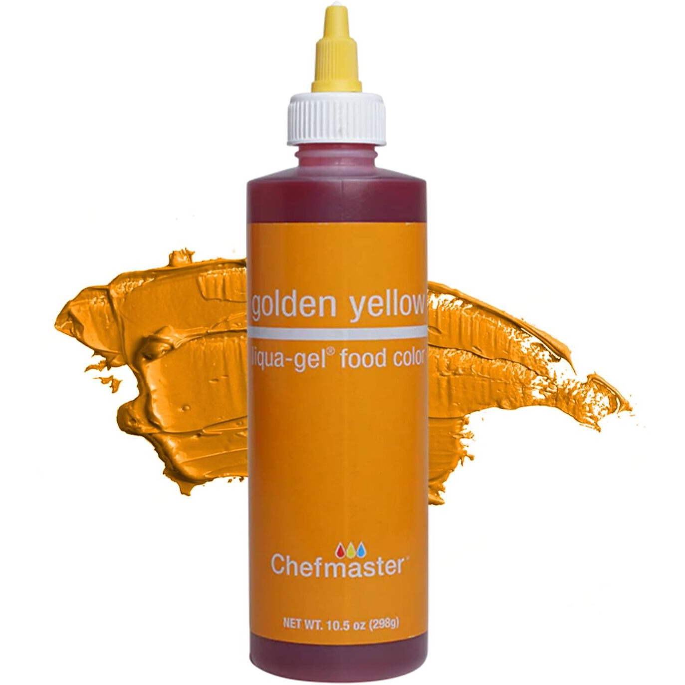 Chefmaster Golden Yellow Liqua -Gel Food Coloring | Vibrant Color | Professional-Grade Dye For Icing, Frosting, Fondant | Fade-Resistant | 10.5 Oz