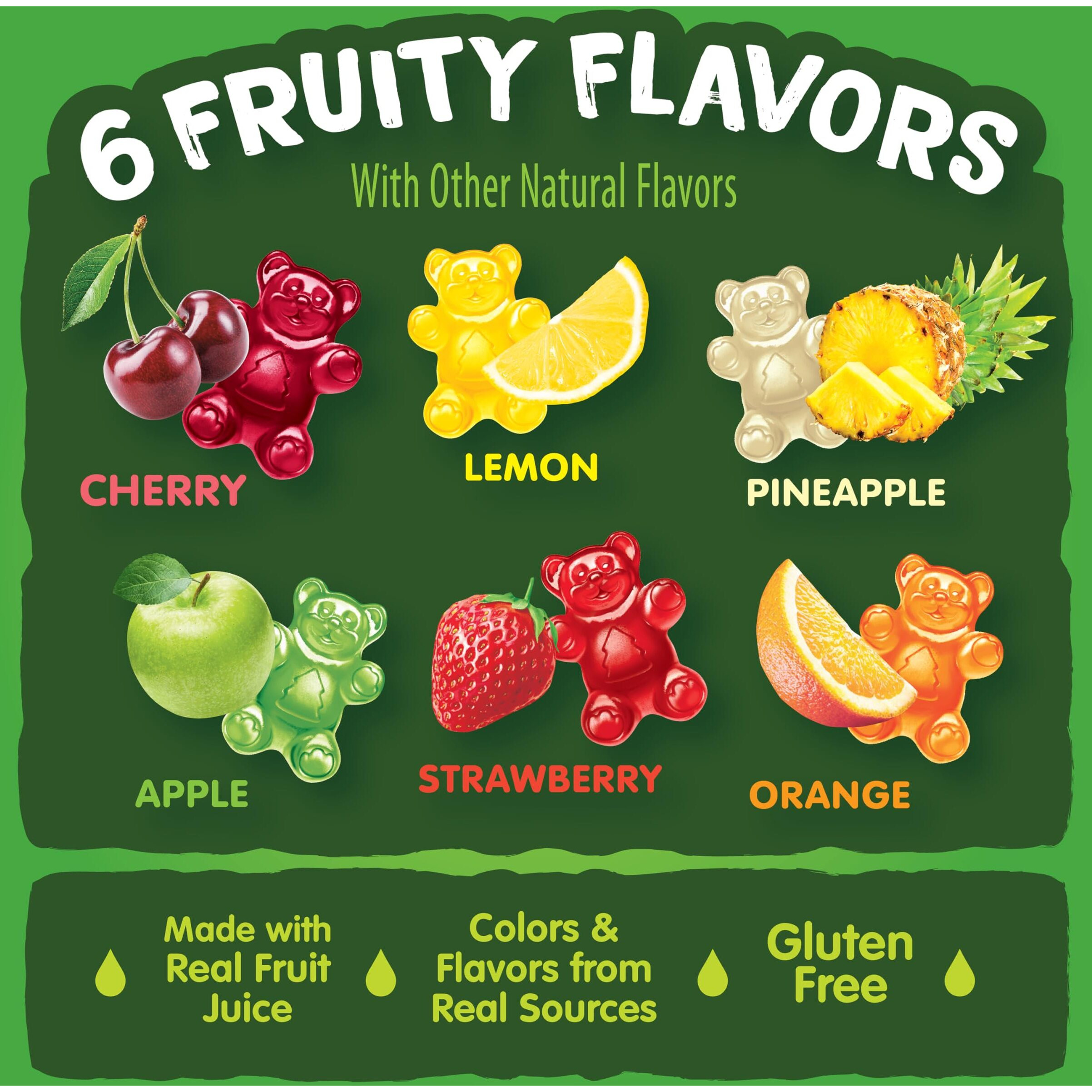 Black Forest Gummy Bears Candy, Real Fruit Juice, 6 Ounce Bags (Pack Of 8)