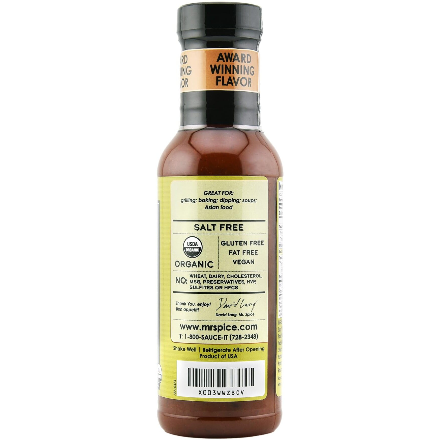 Mr. Spice Organic - Salt Free Sauce (Ginger Stir Fry, Single)