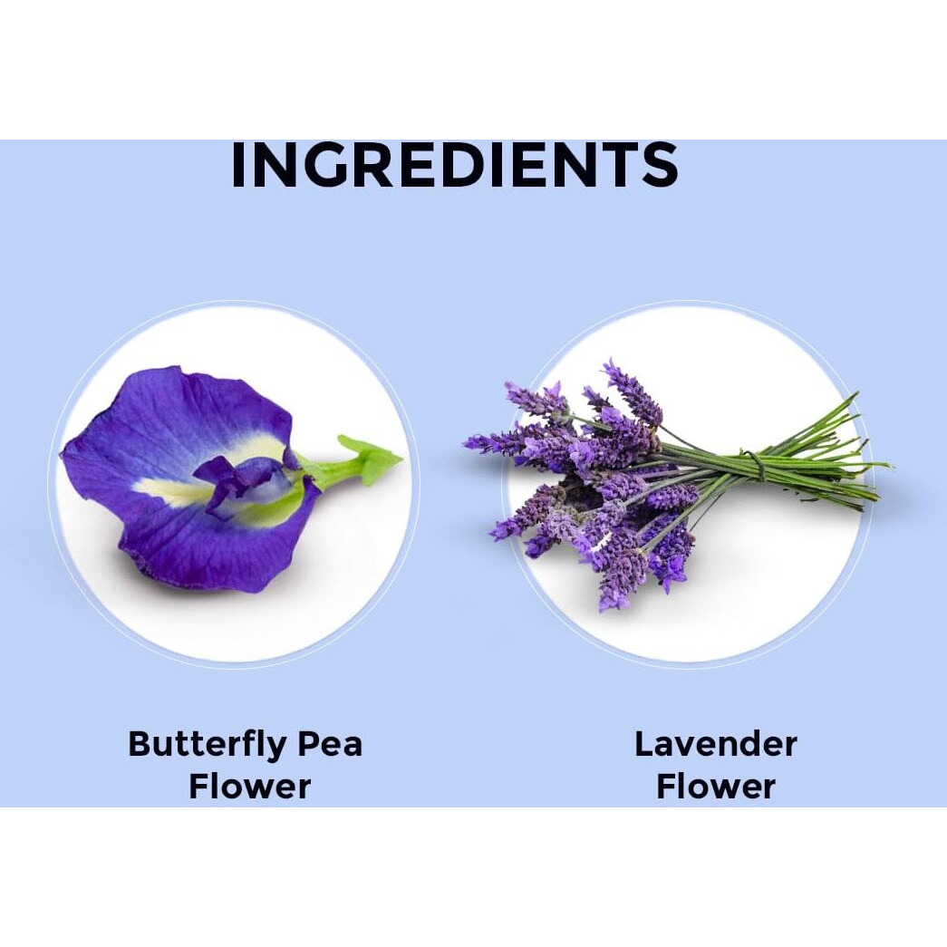 Blue Tea - Butterfly Pea Flower Tea - Lavender - 30 Count - Plant Based Tea Bags | Anti-Oxidant Rich | Flower Based - Herbal Tea - Caffeine Free - Vegan - Gluten - Free - Non-Gmo | Tin Packaging