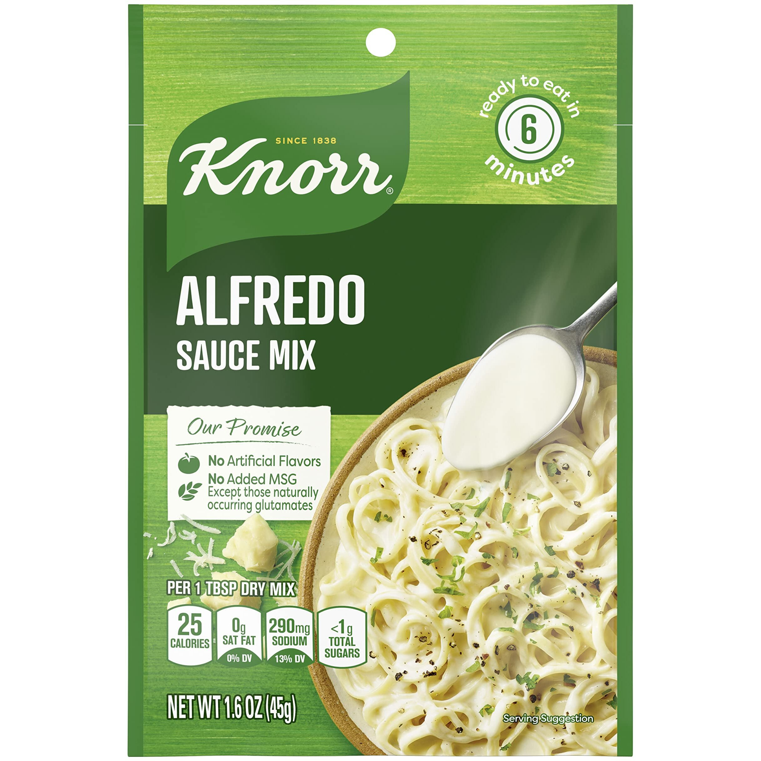 Knorr Sauce Mix Creamy Pasta Sauce For Simple Meals And Sides Alfredo Sauce No Artificial Flavors, No Added Msg 1.6 Oz, Pack Of 24