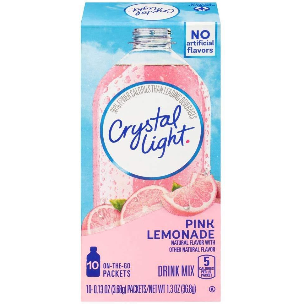Crystal Light Drink Mix - 2 Boxes - 20 Packets (Pink Lemonade)