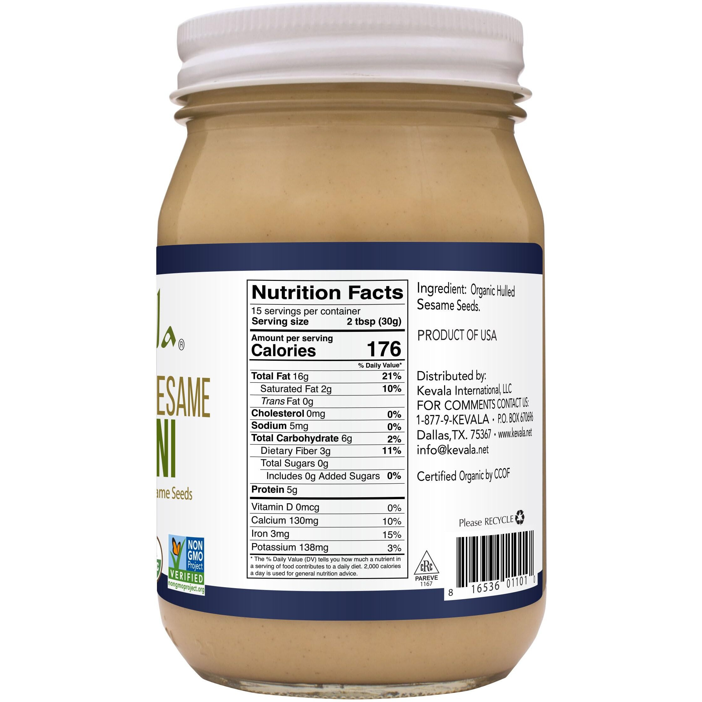 Kevala Organic Tahini 16 Oz (Pack Of 5)