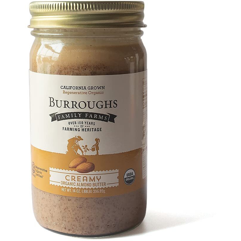 Burroughs Family Farms Regenerative Organic Creamy Almond Butter (14 Oz Pack Of 1, Creamy)