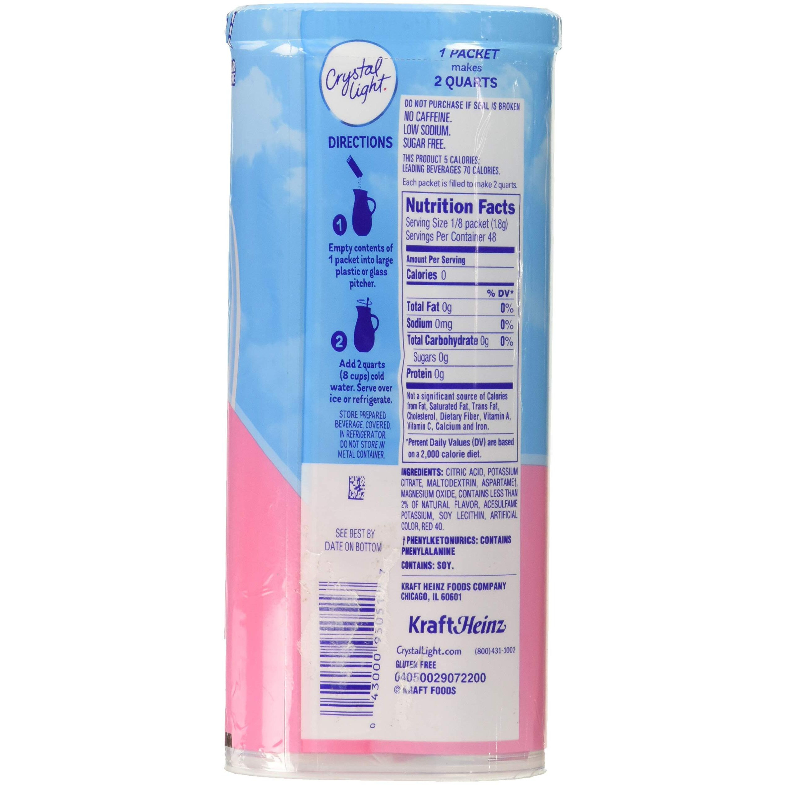 Crystal Light Pink Lemonade Drink Mix, 12-Quart 2.9-Ounce Canister (Pack Of 6)