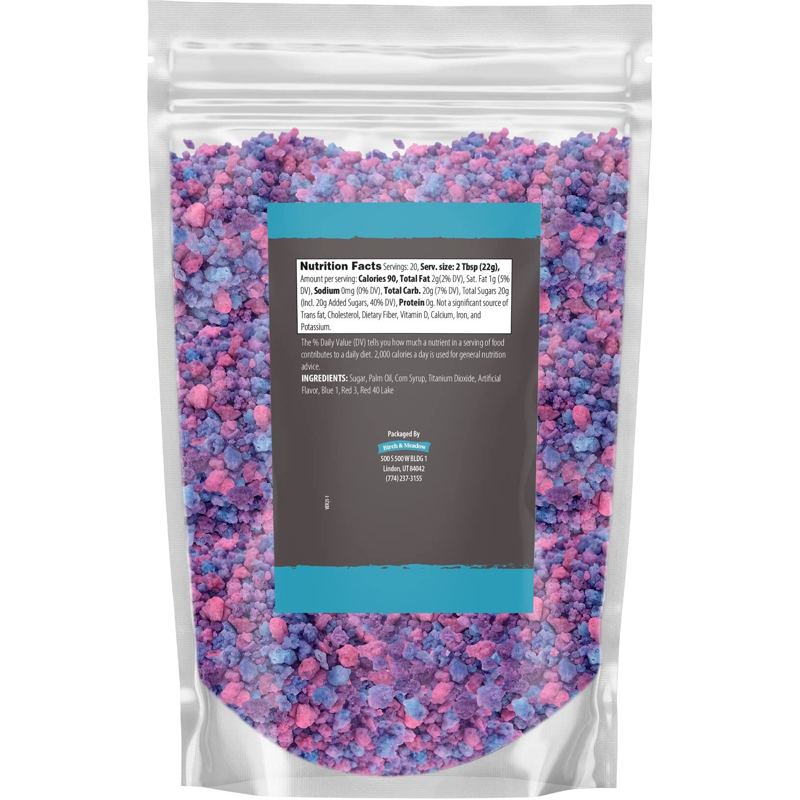 Birch & Meadow 1Lb Of Cotton Candy Crunch, Ice Cream Topping, Dessert Topper