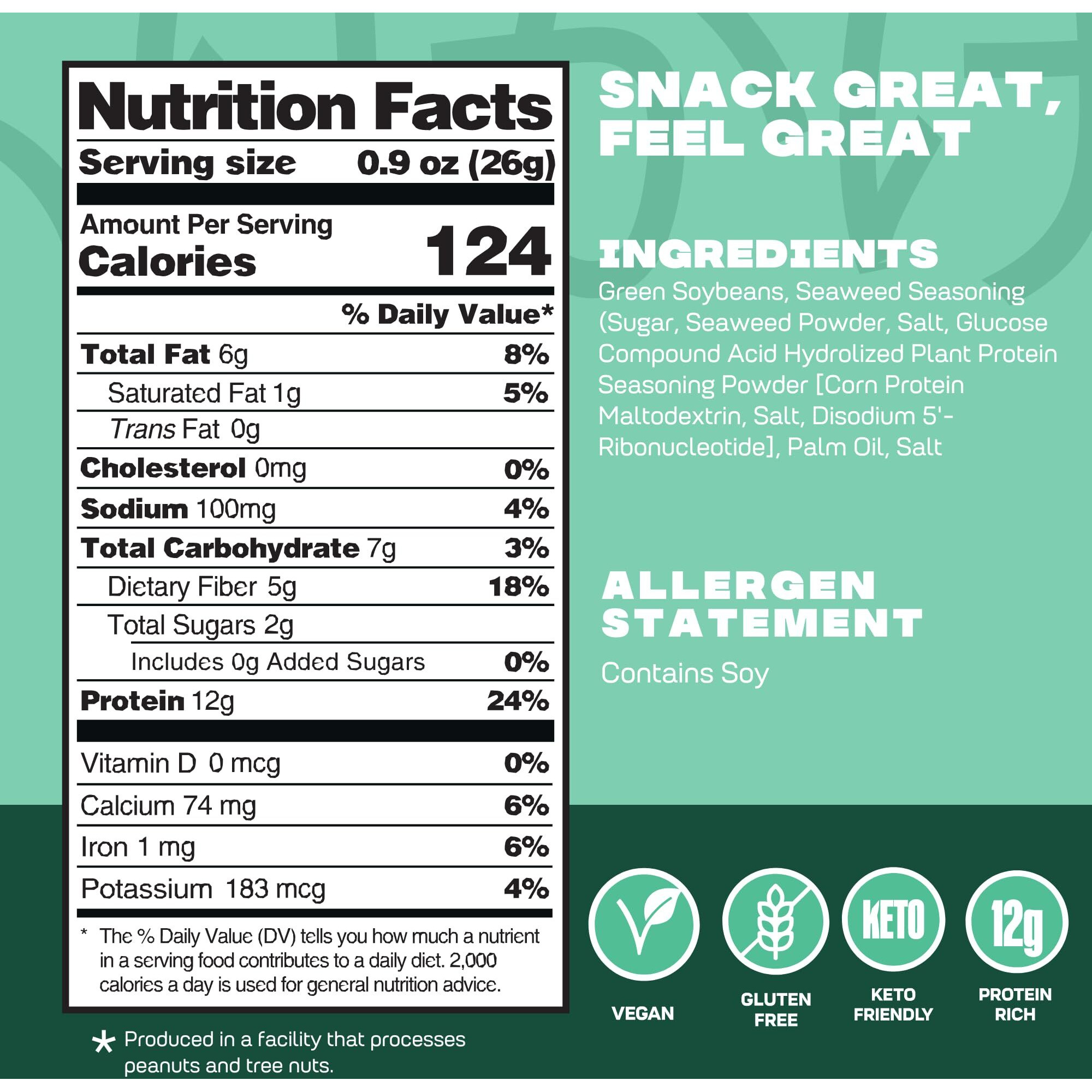 Where You Bean Edamame Beans Snack Seaweed Furikake - Dry Roasted Edamame Beans & Seaweed Snacks - High Protein Snacks For Adults - Japanese Snacks - Crunchy Edamame Snacks 0.9 Oz (Pack Of 8)