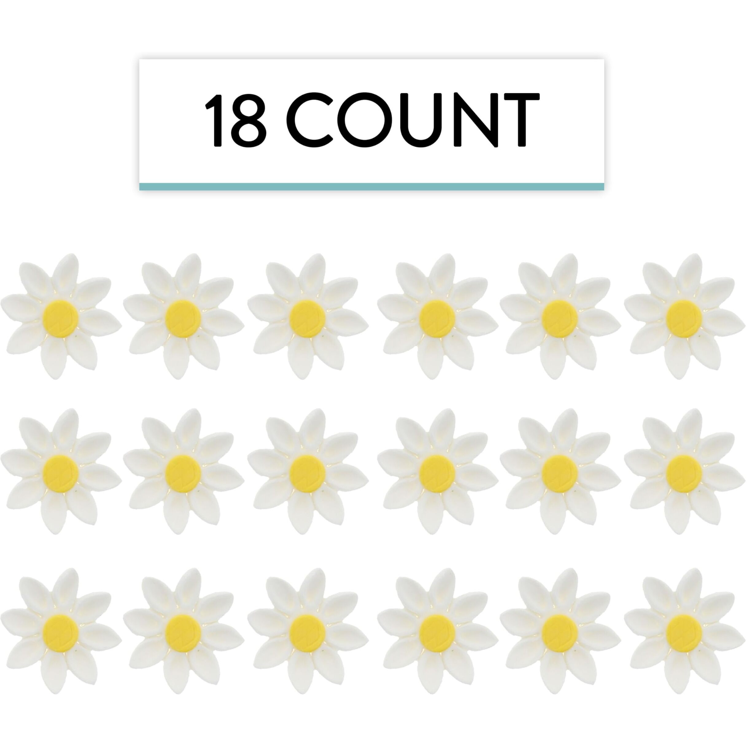 Global Sugar Art Edible Daisy Sugar Cake Flowers White, Unwired, 18 Count By Chef Alan Tetreault