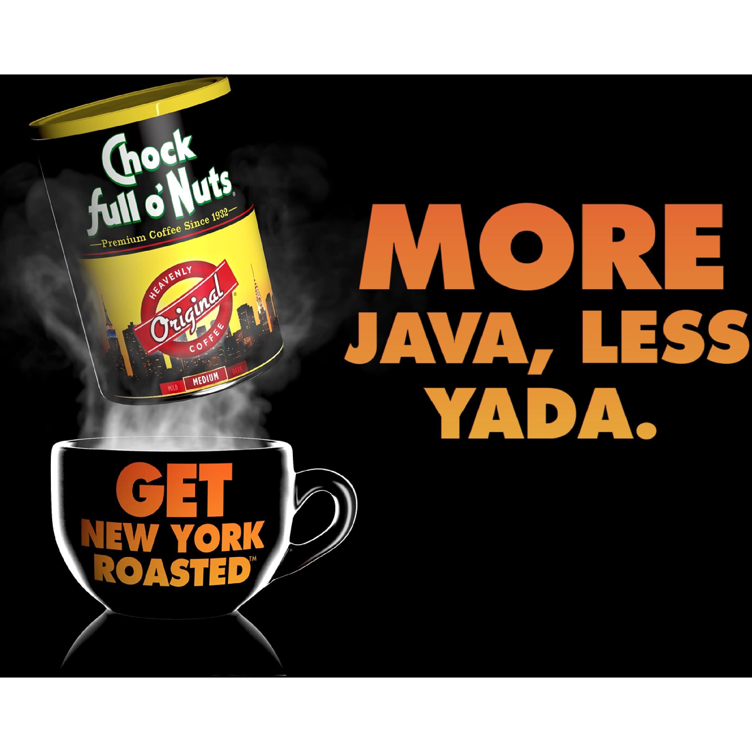 Chock Full Onuts Uptown Express Roast, Dark Roast Ground Coffee With Extra Caffeine - Gourmet Coffee Beans - Bold, Full-Bodied And Intense Coffee (10.5 Oz. Can)