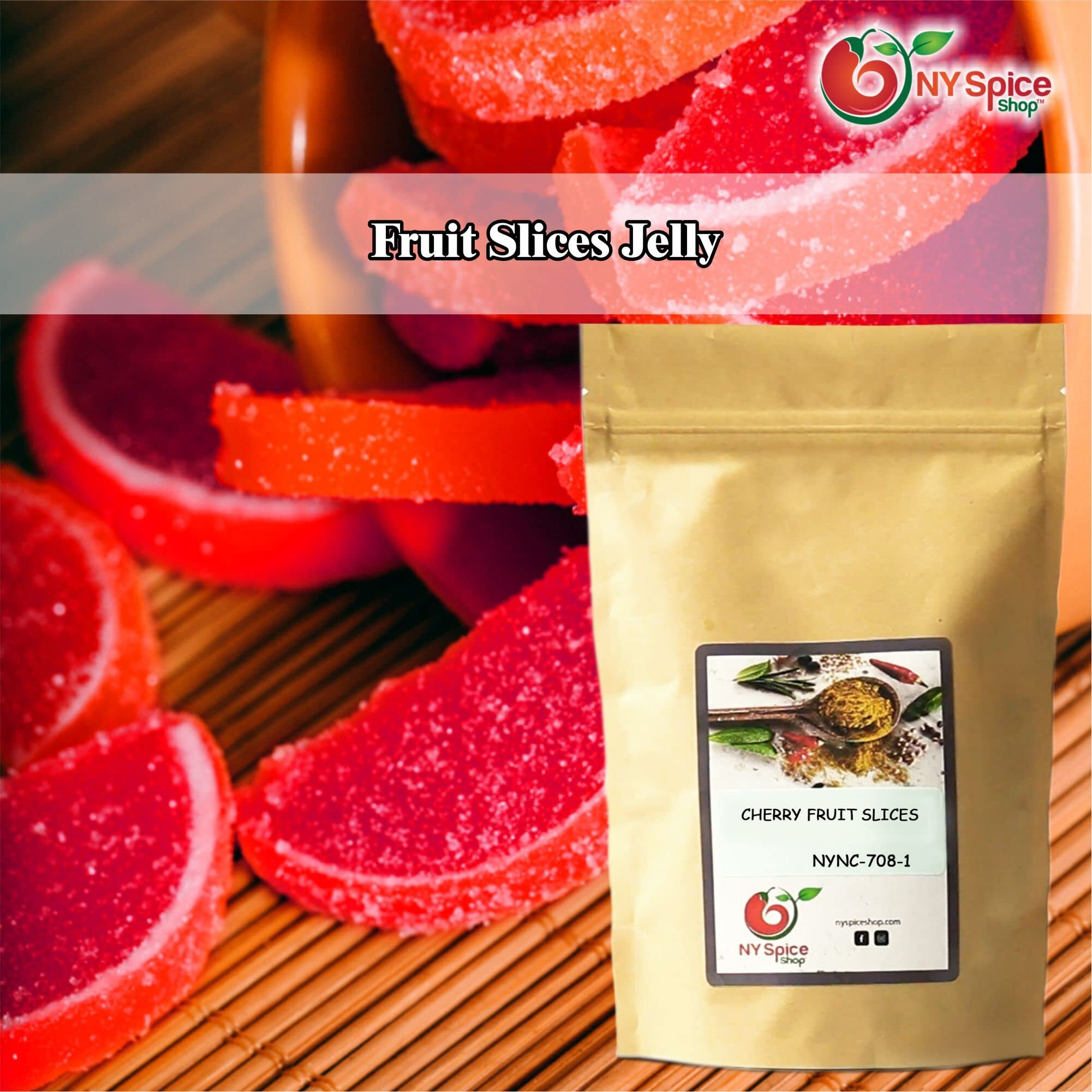 Ny Spice Shop Fruit Slices Jelly Candy - 3 Pound Cherry Candied Fruit - Fruit Candy Slices - Bulk Gummy Candy Slices - Old Fashioned Candy For Sweet Lovers