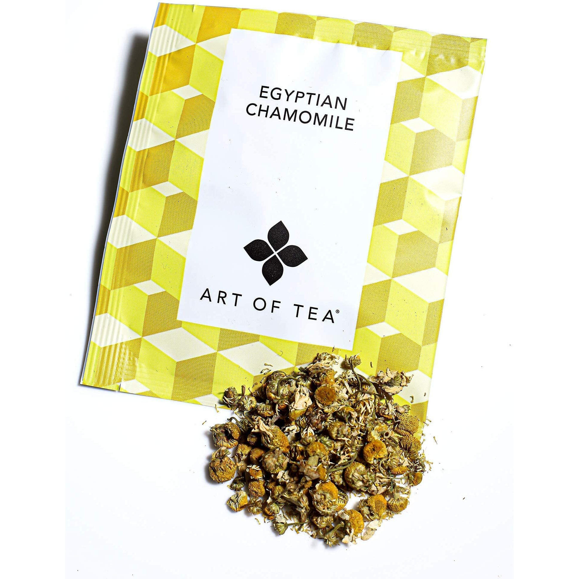 Art Of Tea | Organic Egyptian Chamomile Tea Bags (Naturally Caffeine Free) | 12 Count Sampler Box