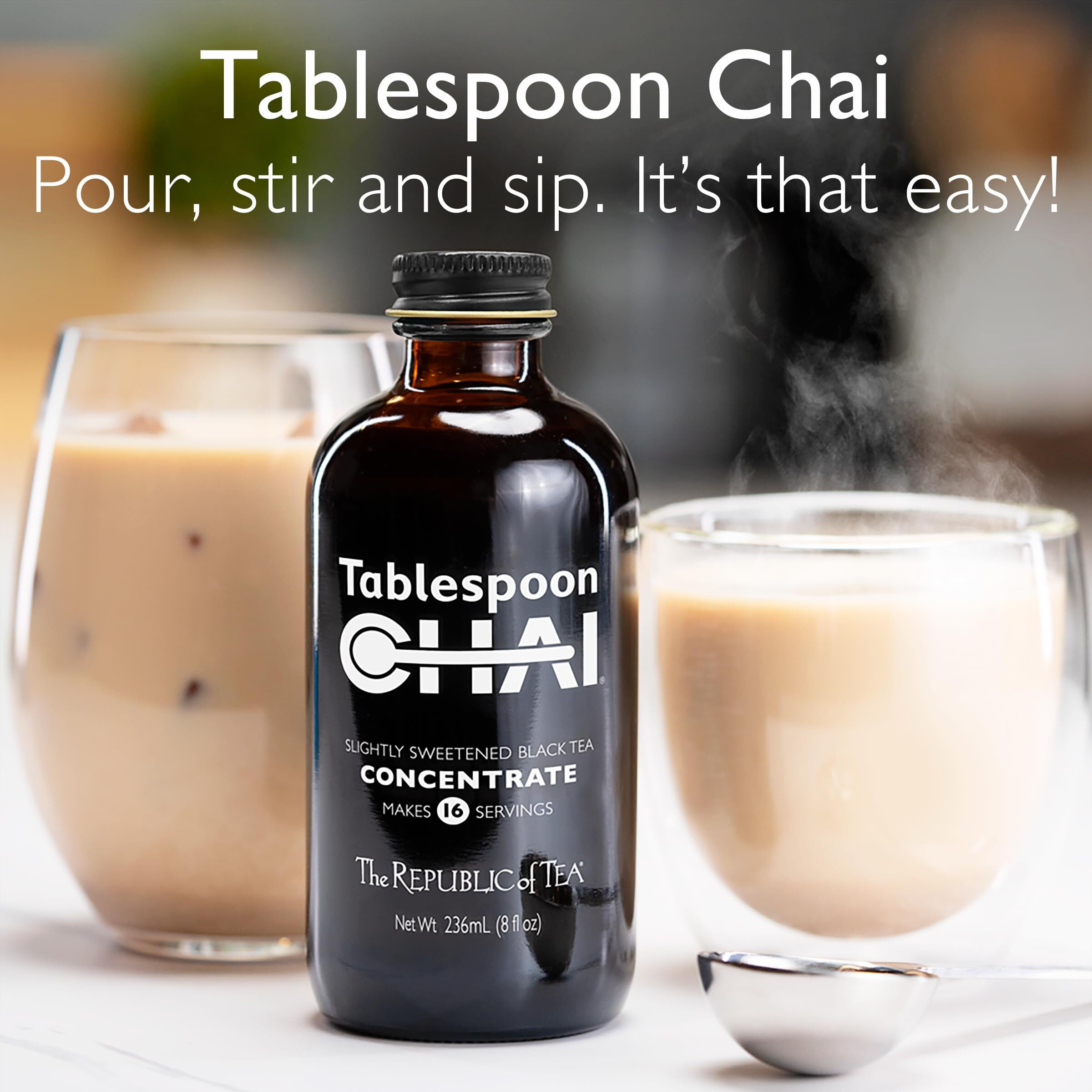 The Republic Of Tea - Tablespoon Chai, Black Tea Chai Concentrate, 8 Fl Oz -16 Servings