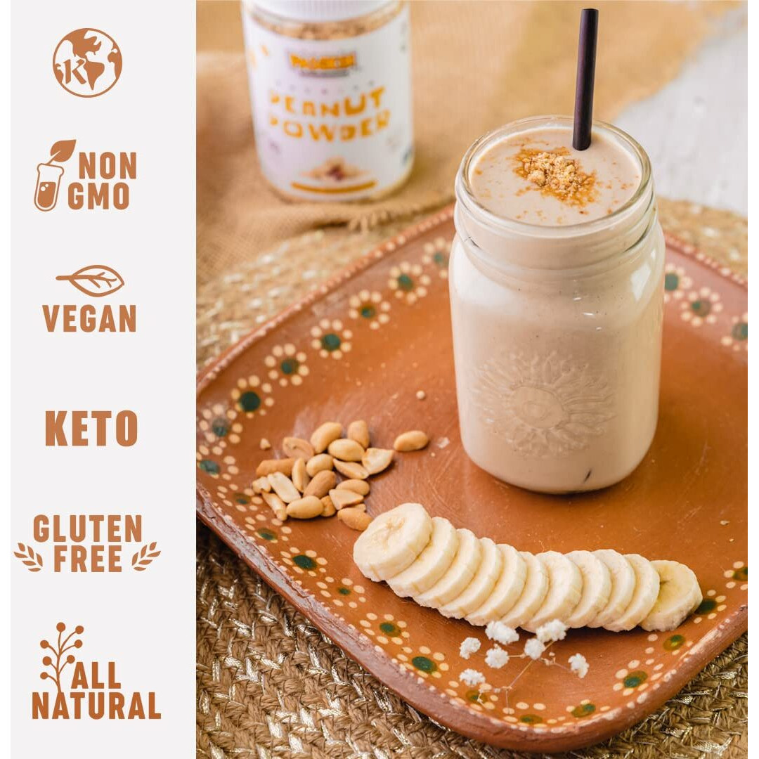 Pasokin All-Natural 100% Powdered Peanut Butter, Gluten-Free Peanut Powder, From Roasted Cold-Pressed High Oleic Peanuts, Bulk, No Sugar Added, Non-Gmo, Plant-Based Protein, Keto-Friendly, 2 Lb