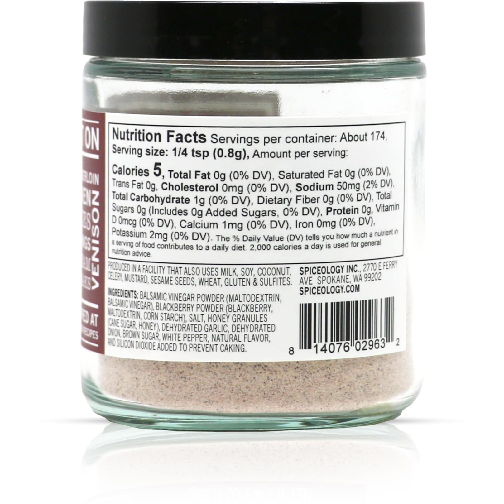 Spiceology - Blackberry Balsamic - Use On Pork, Chicken, Lamb, Beef, Salmon, Duck, Dressing, And Veggies - Sweet And Tangy Seasoning - Spices And Seasonings - 4.9 Oz
