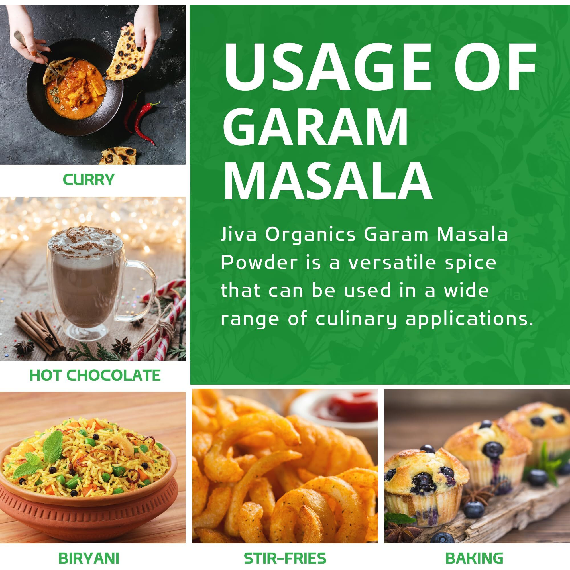 Jiva Organics Organic Garam Masala Powder 1 Pound Bulk Jar - Non-Gmo, Salt Free, Premium Indian Spice Blend