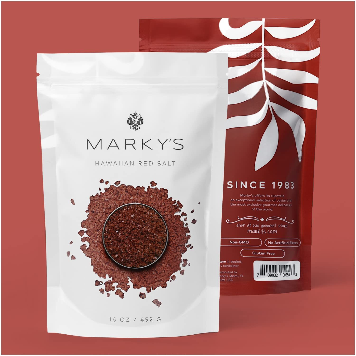 Marky's Hawaiian Gourmet Alaea Red Medium Coarse Sea Salt 100% Natural - 1 Lb / 454 G
