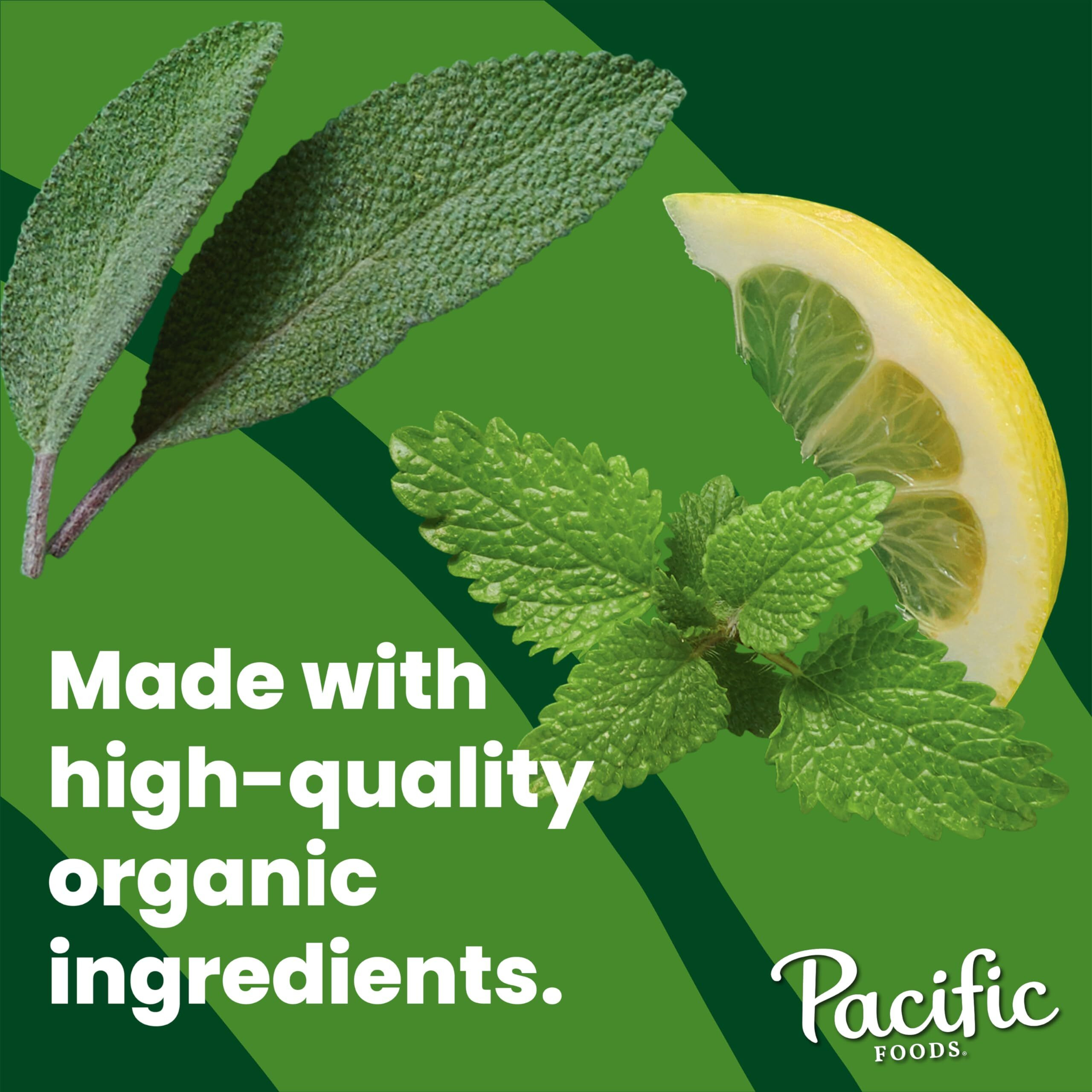 Pacific Foods Organic Chicken Bone Broth With Lemon Balm And Sage, 32 Oz Carton