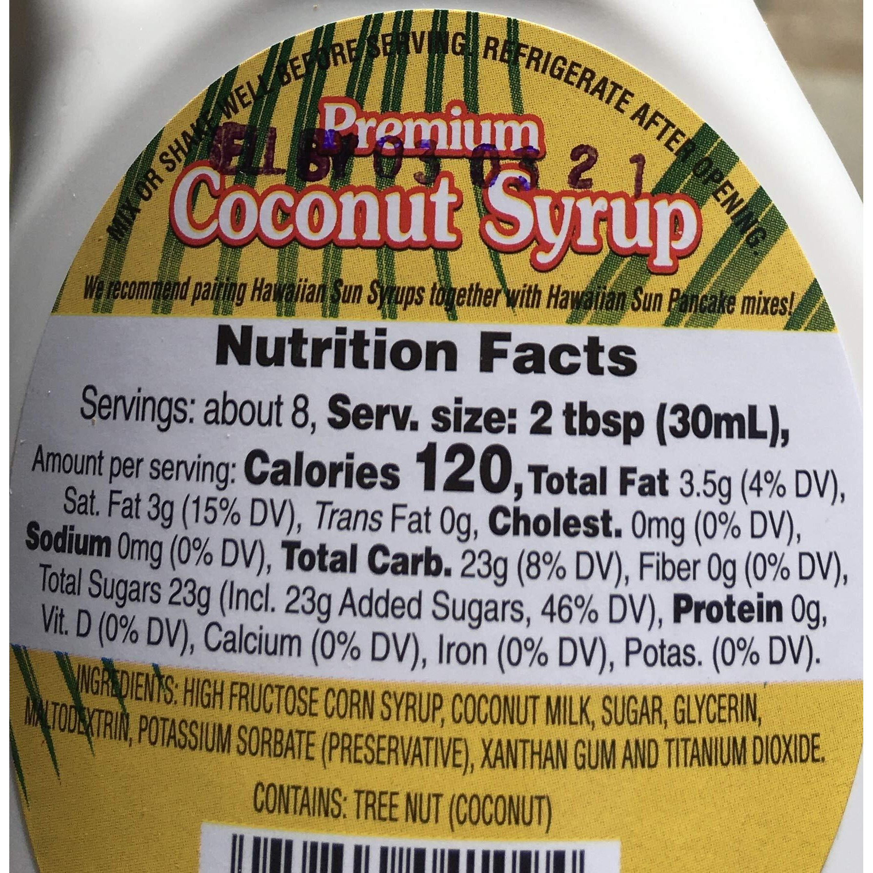 Hawaiian Sun Premium Coconut Syrups 8.3 Fl. Oz. Mini Bottles (Pack Of 2)
