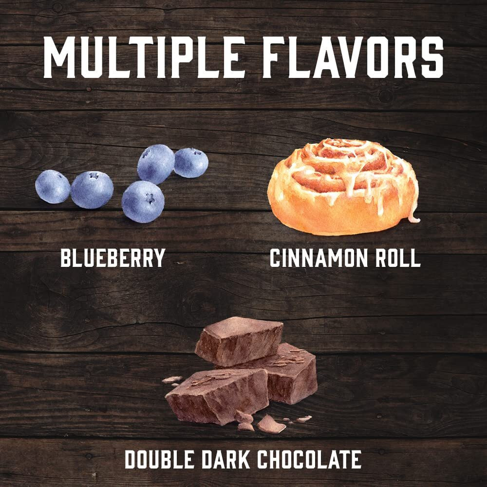 Kodiak Cakes Minute Muffin Cup Variety Pack - 100% Whole Grains, Double Dark Chocolate, Blueberry & Cinnamon Roll (Pack Of 12)