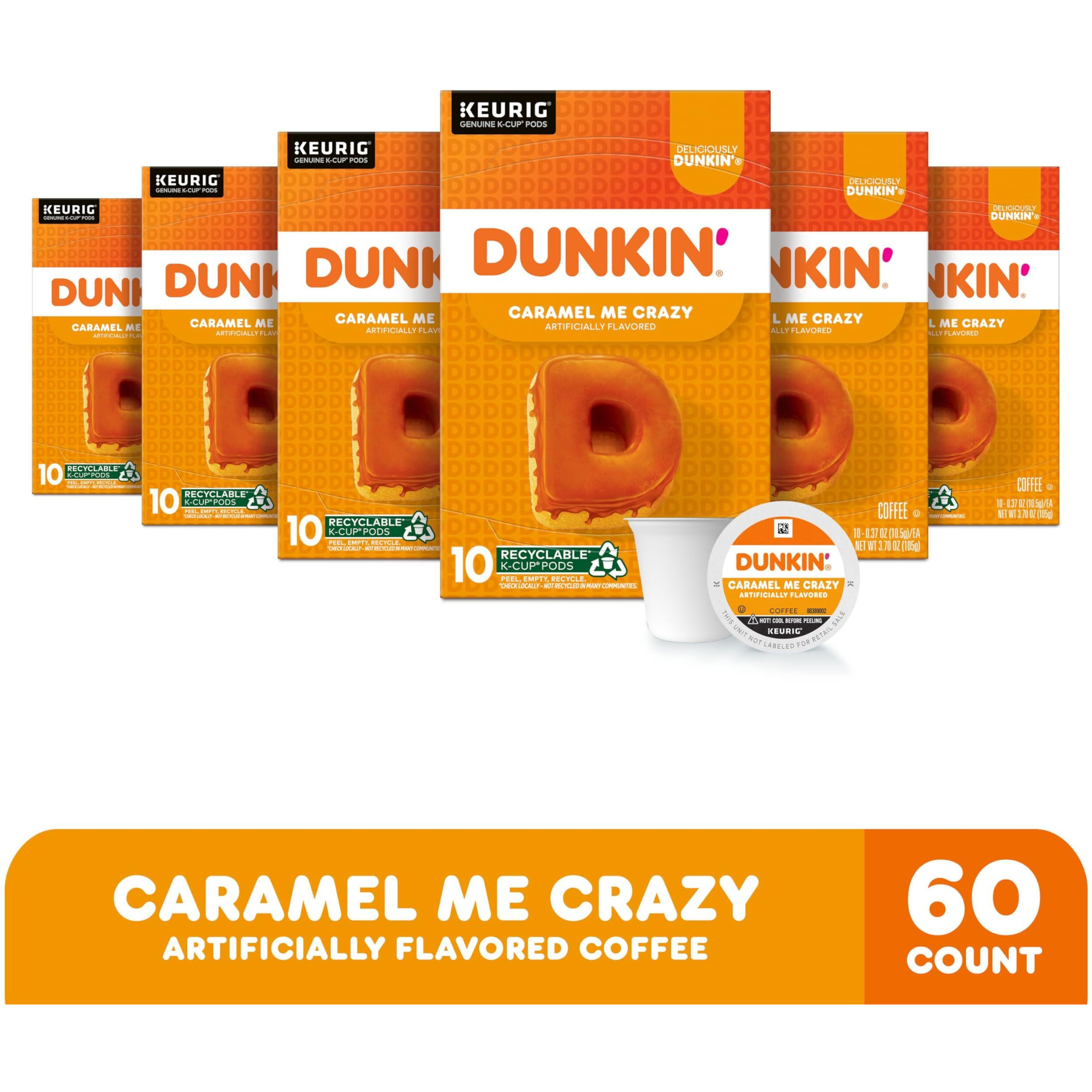 Dunkin' Caramel Me Crazy Flavored Coffee, 60 Keurig K-Cup Pods