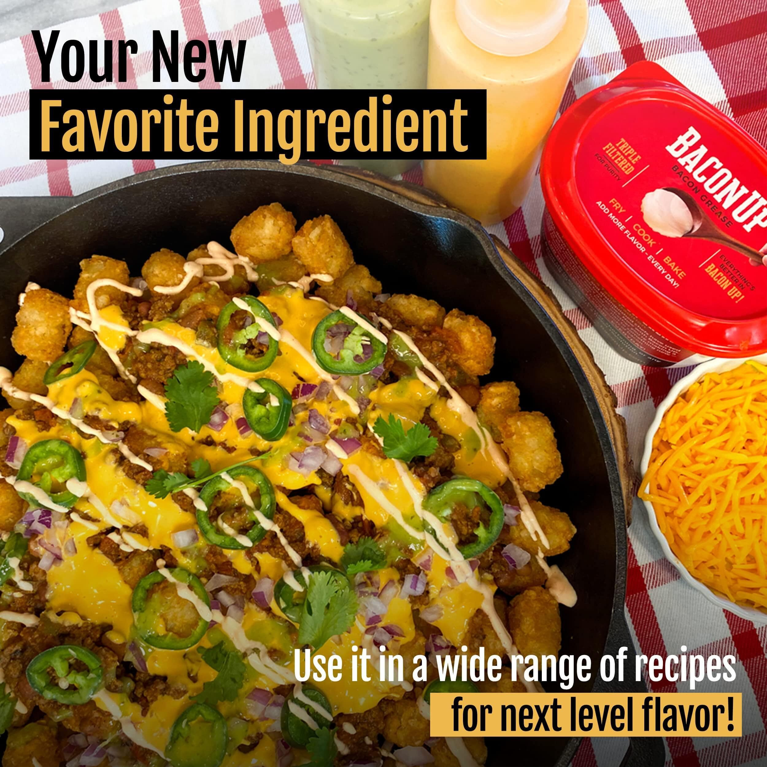 Bacon Up Bacon Grease Rendered Bacon Fat For Frying, Cooking, Baking, 14 Ounces