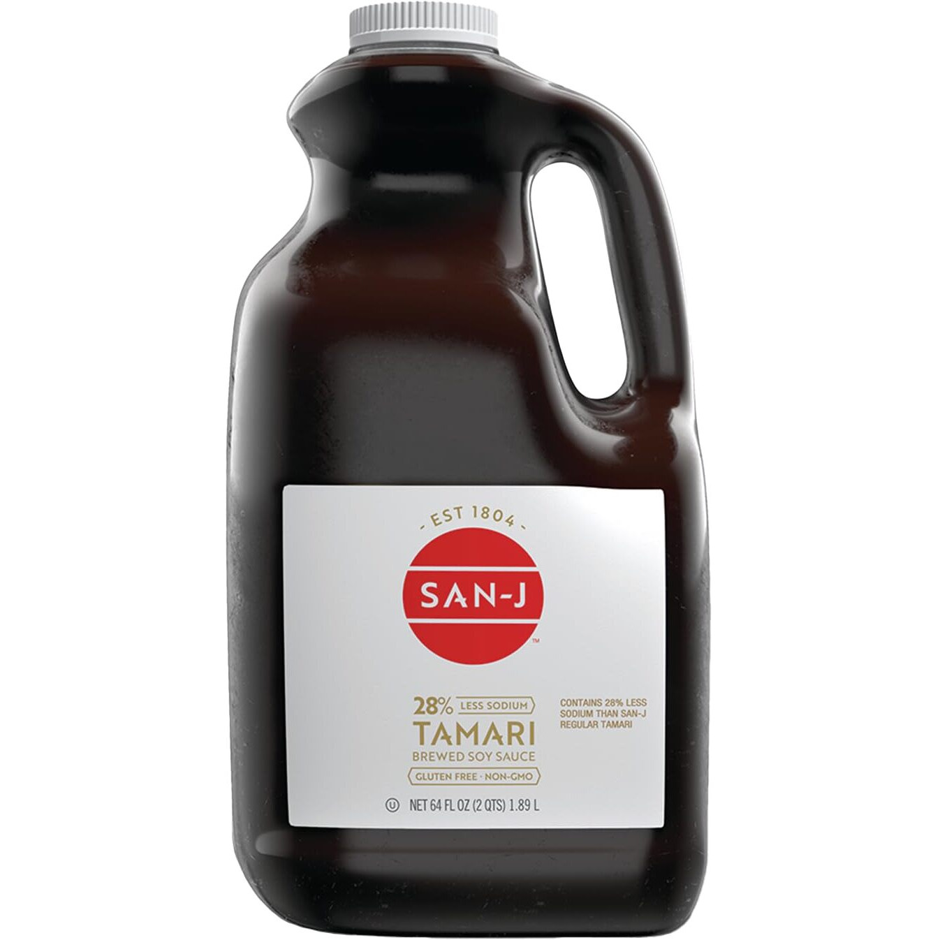 San-J - Gluten Free Tamari Soy Sauce With 28% Less Sodium - Specially Brewed - Made With 100% Soy - 64 Oz. Container