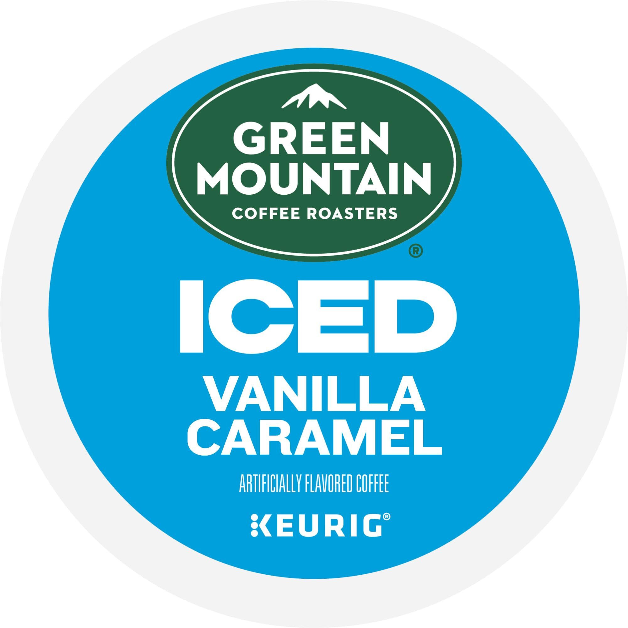 Green Mountain Coffee Roasters Iced Vanilla Caramel, Single Serve Keurig K-Cup Pods, Flavored Iced Coffee, 12 Count(Pack Of 6)