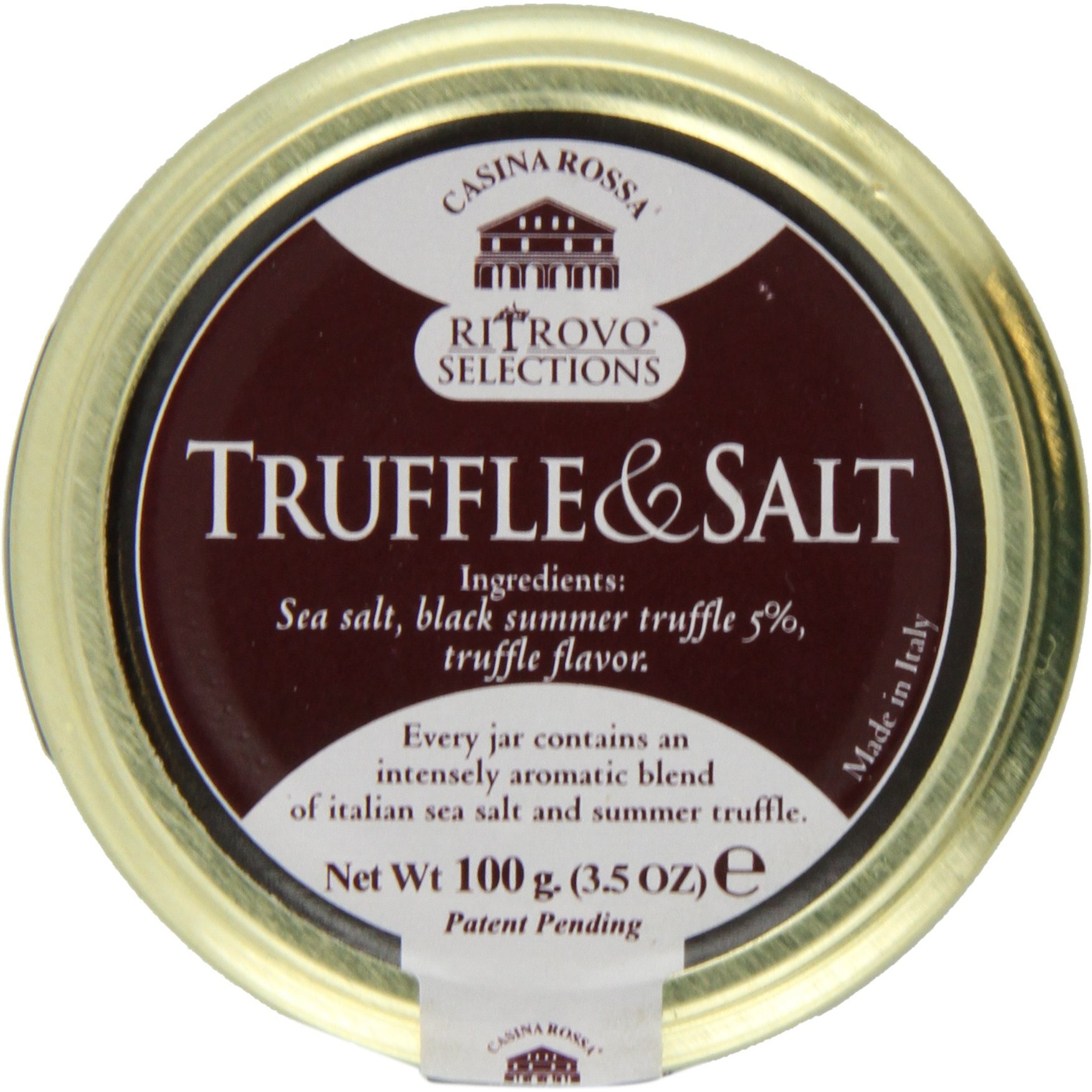 Casina Rossa Truffle Salt 3.5 Oz Jar - Italian Sea Salt With Dried Black Summer Truffle For Seasoning, Finishing & Cooking