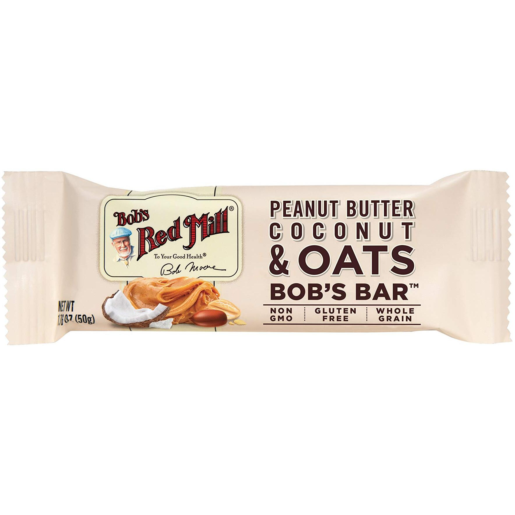 Bob's Red Mill Peanut Butter Coconut & Oats Snack Bar - 1.76 Ounce (Pack Of 12) - Gluten Free, Non-Gmo, Whole Grain