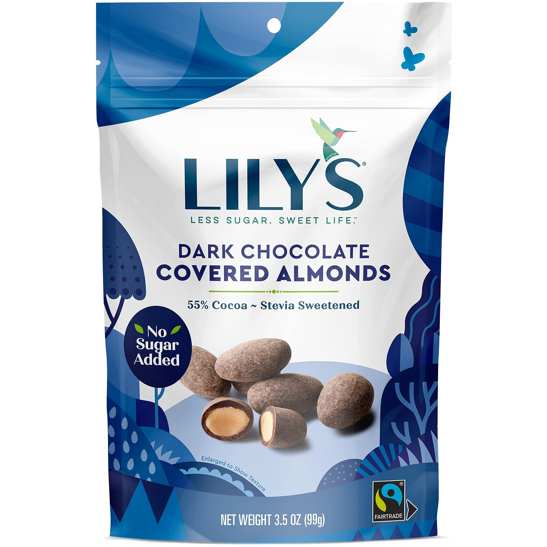 Dark Chocolate Covered Almonds By Lily's Sweets, Made With Stevia, No Added Sugar, Low-Carb, Keto-Friendly Christmas Candy | Fair Trade, Gluten-Free & Non-Gmo Ingredients | 3.5 Oz (Pack Of 3), 10.5 Oz