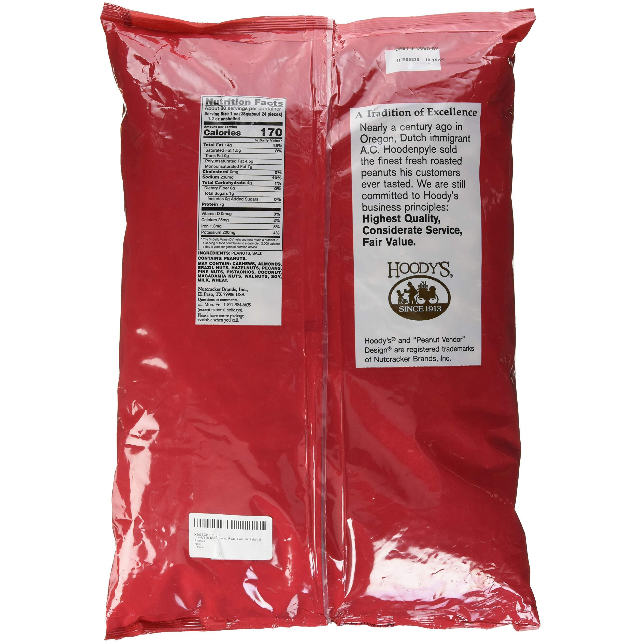 Hoody's In-Shell Classic Roast Peanuts Salted 5 Pounds