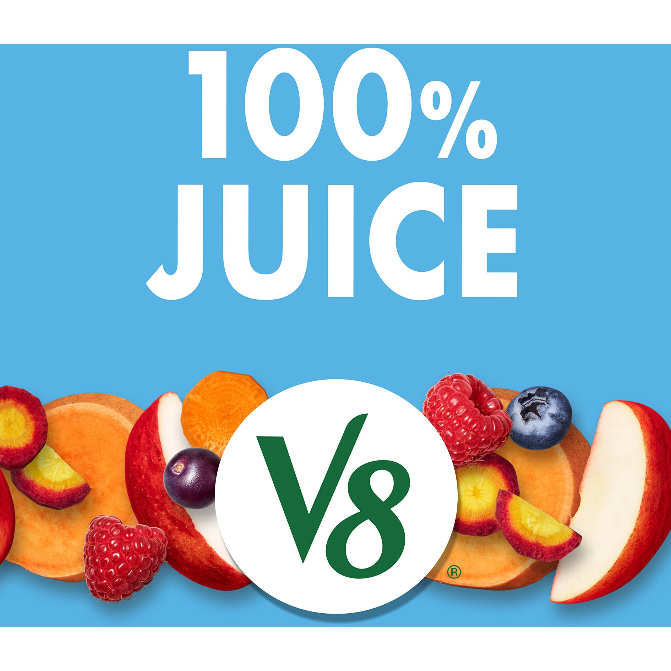 V8 Acai Mixed Berry 100% Fruit And Vegetable Juice, 46 Fl Oz Bottle (6 Pack)